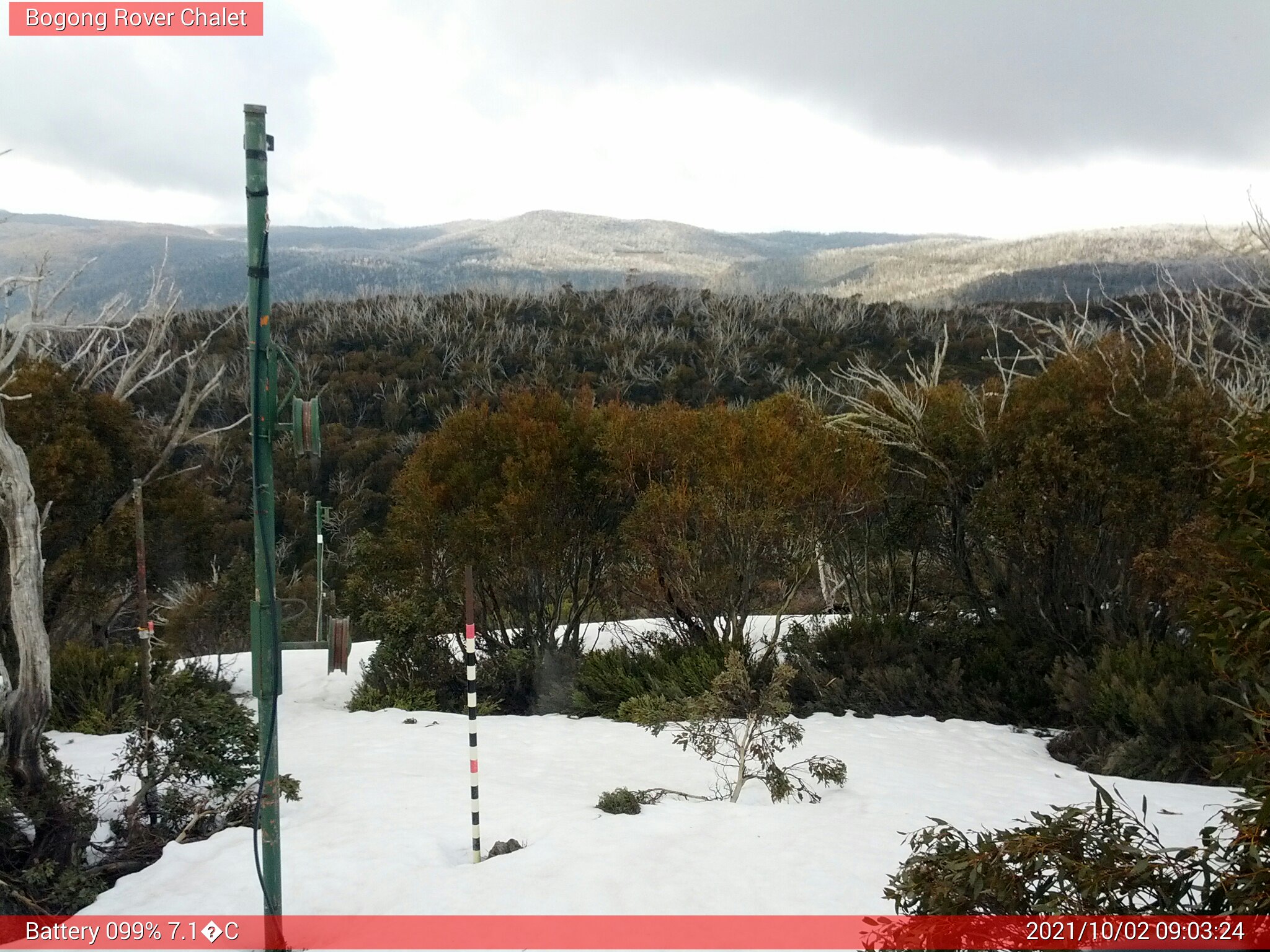 Bogong Web Cam 9:03am Saturday 2nd of October 2021