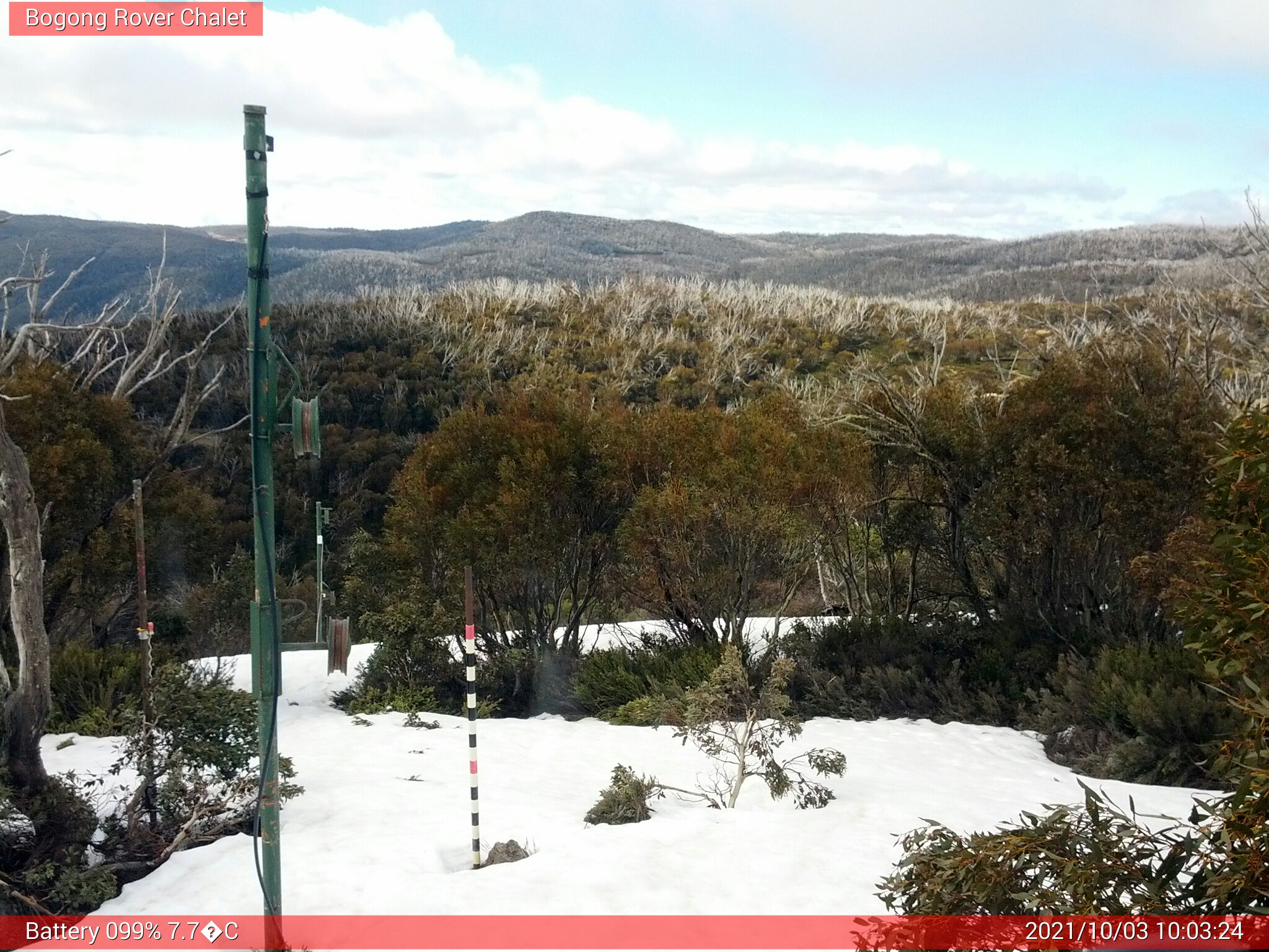 Bogong Web Cam 10:03am Sunday 3rd of October 2021