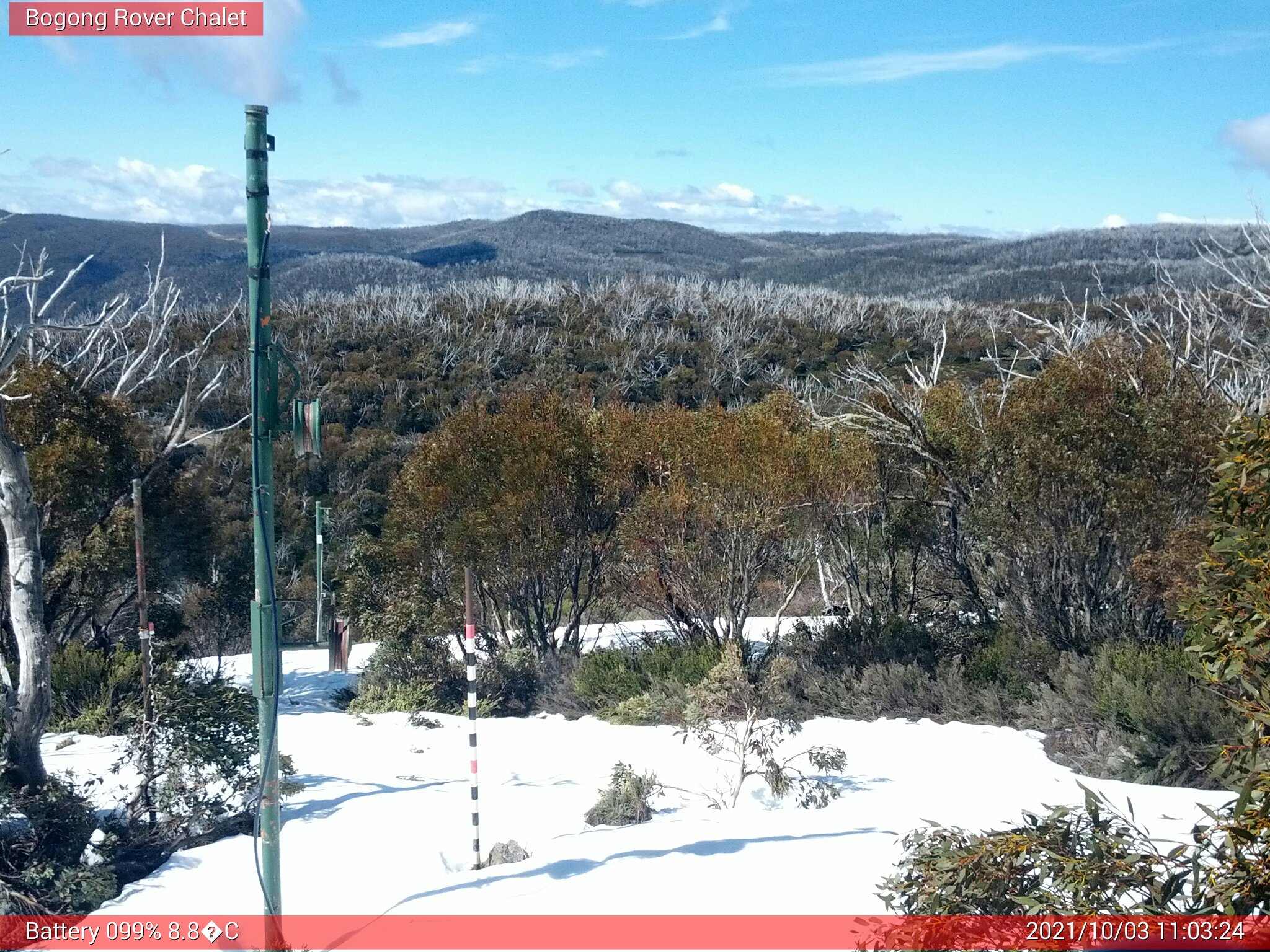 Bogong Web Cam 11:03am Sunday 3rd of October 2021