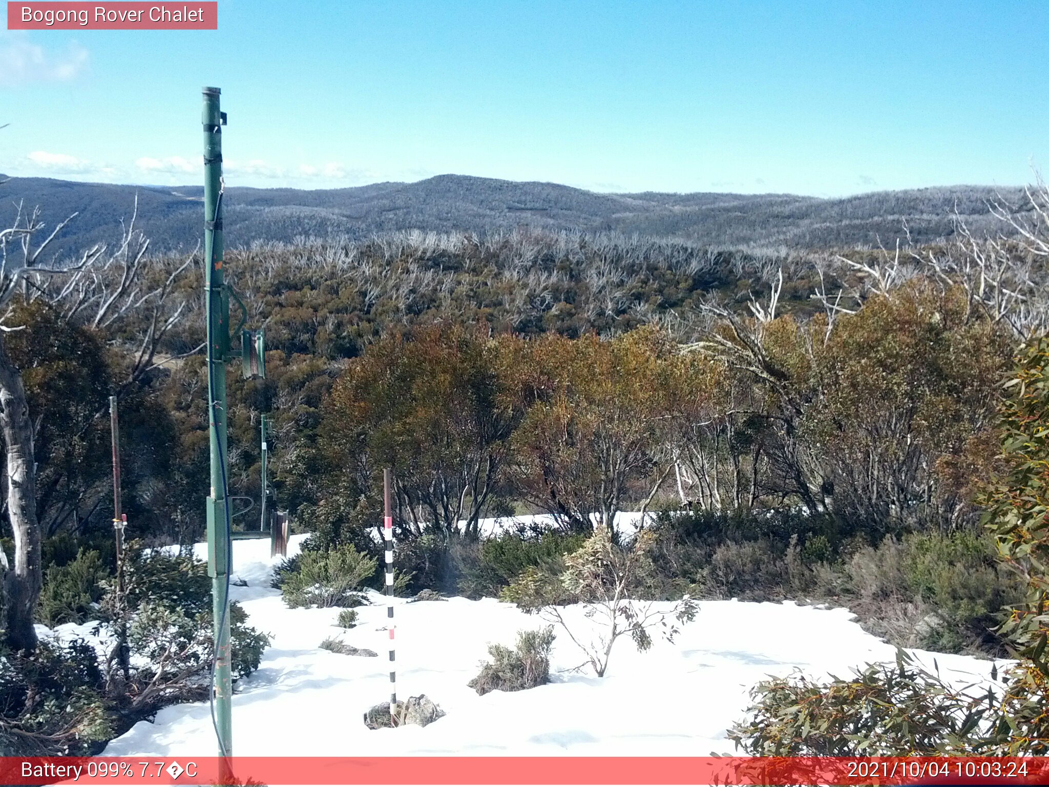 Bogong Web Cam 10:03am Monday 4th of October 2021