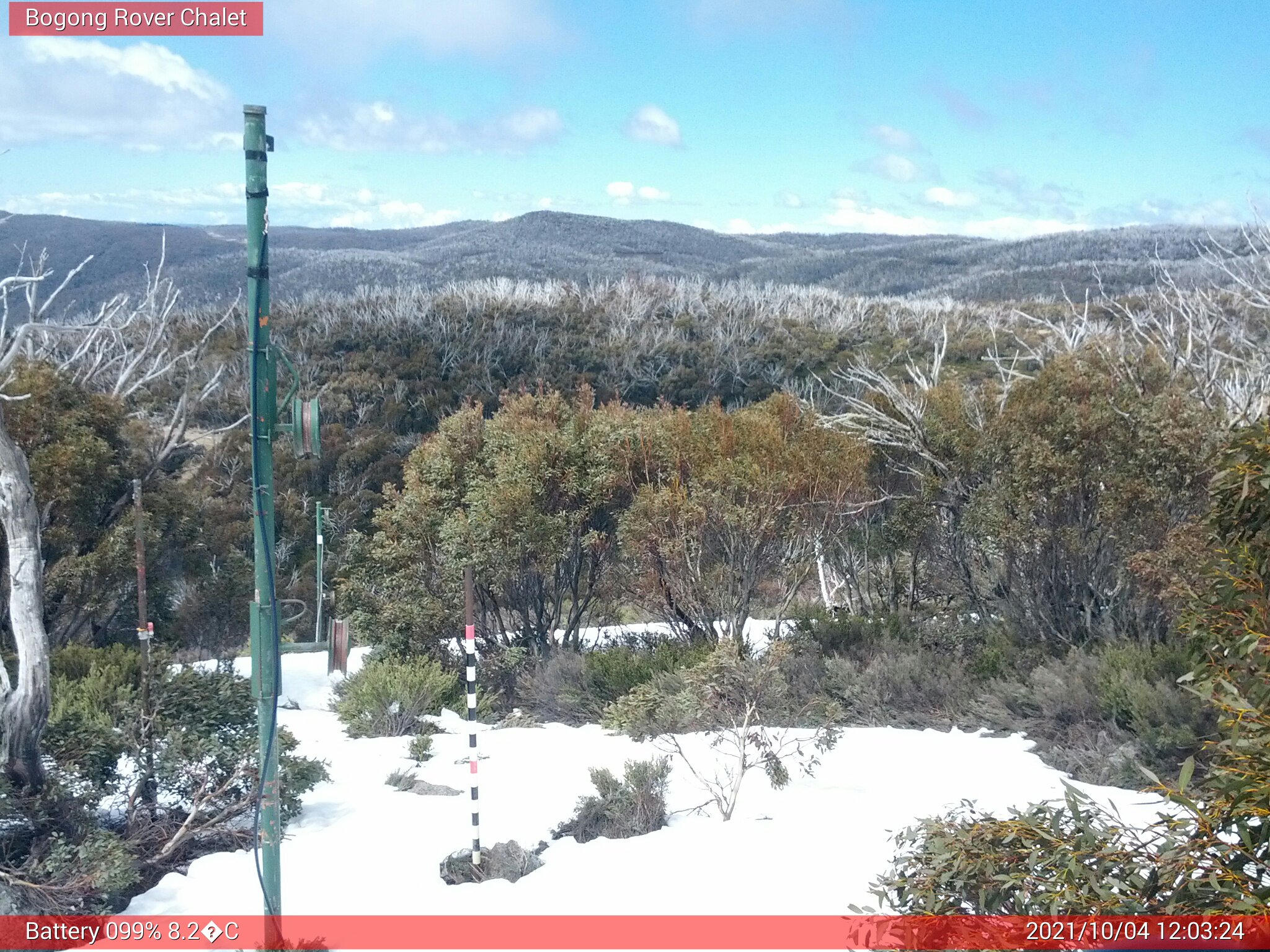 Bogong Web Cam 12:03pm Monday 4th of October 2021