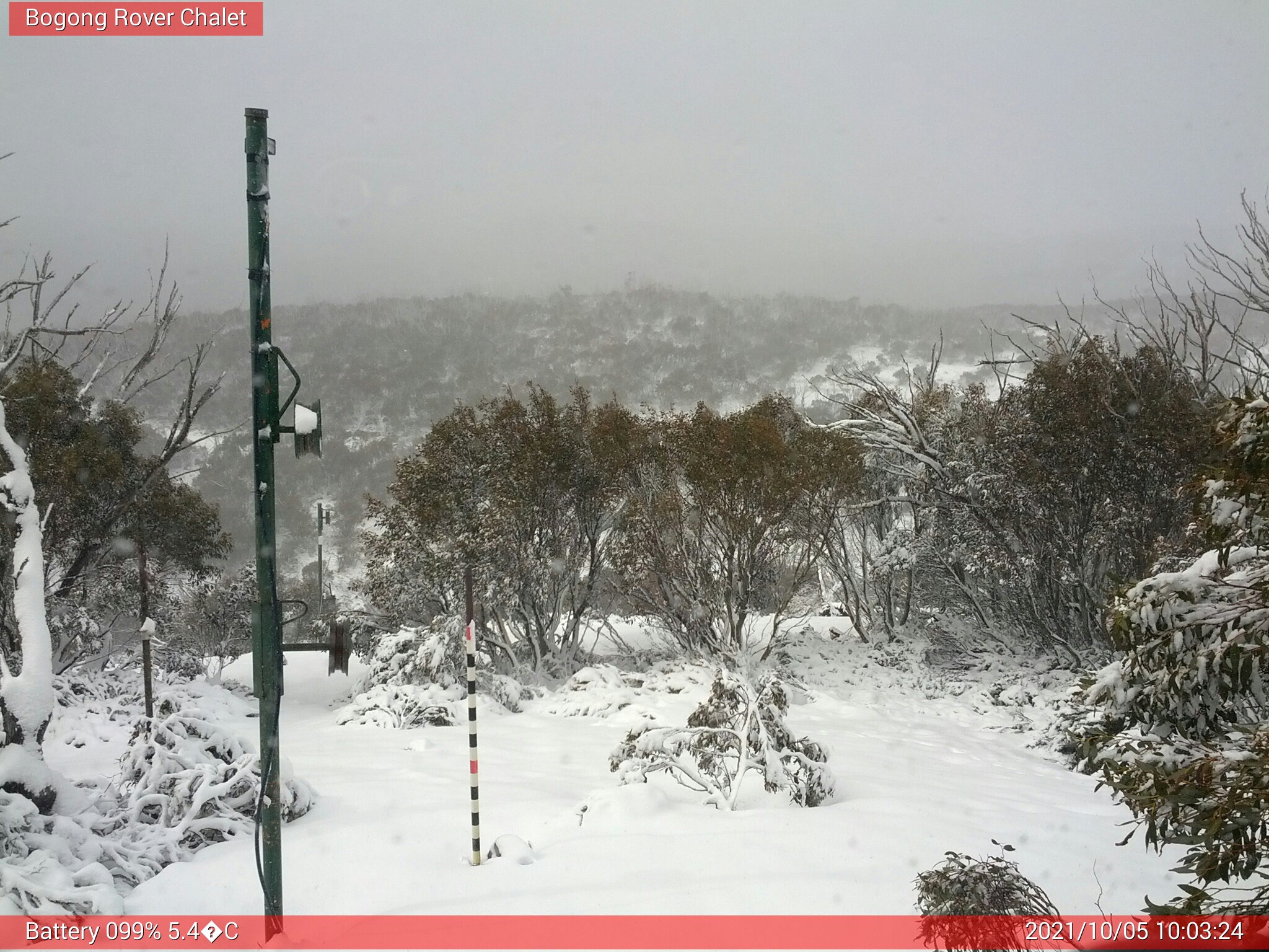 Bogong Web Cam 10:03am Tuesday 5th of October 2021