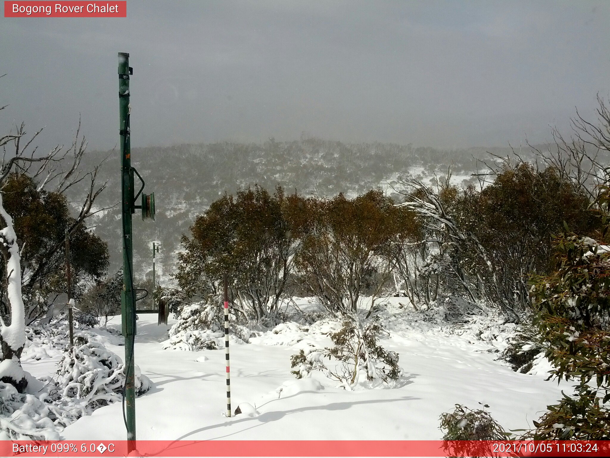 Bogong Web Cam 11:03am Tuesday 5th of October 2021