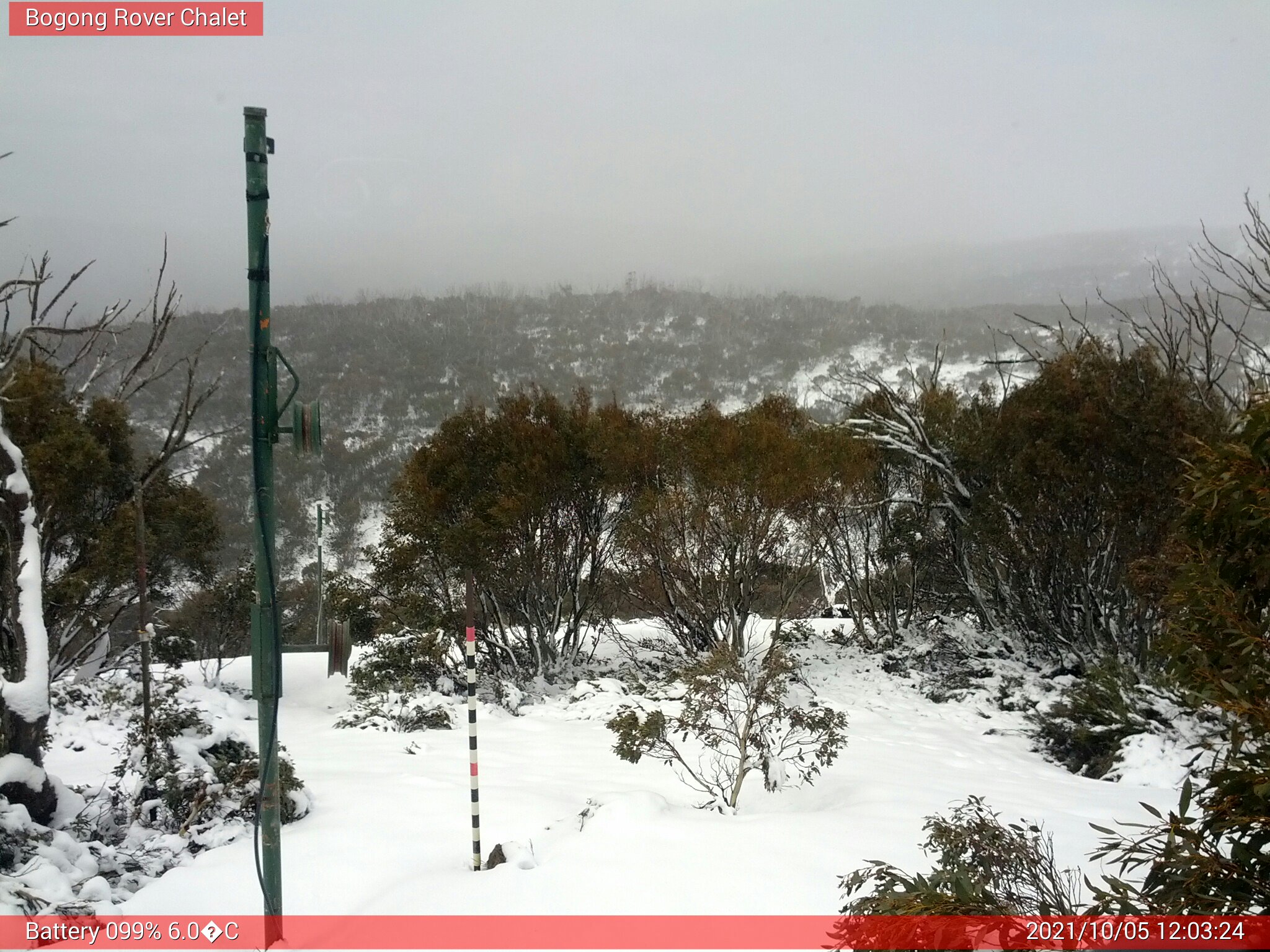 Bogong Web Cam 12:03pm Tuesday 5th of October 2021