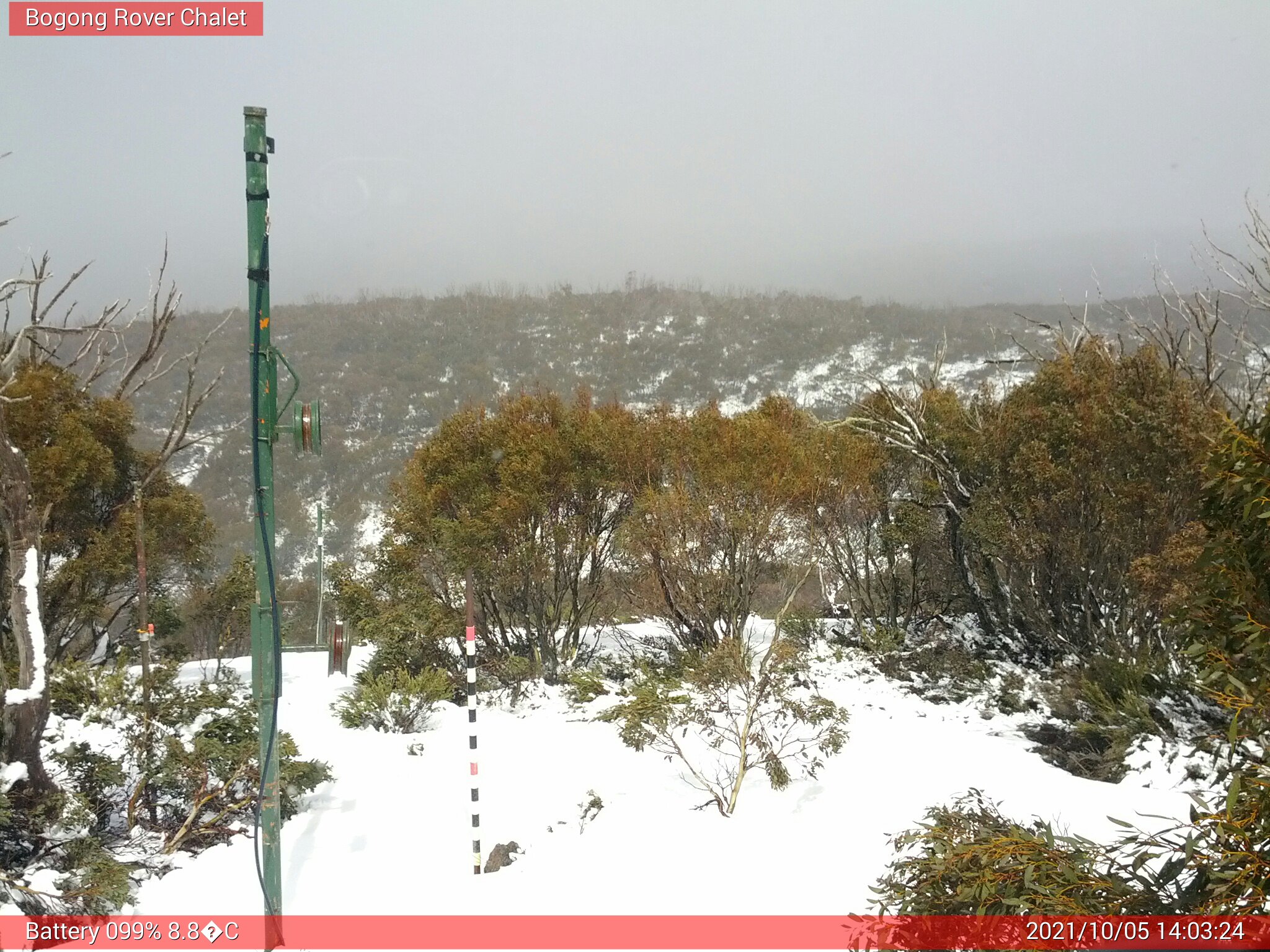 Bogong Web Cam 2:03pm Tuesday 5th of October 2021