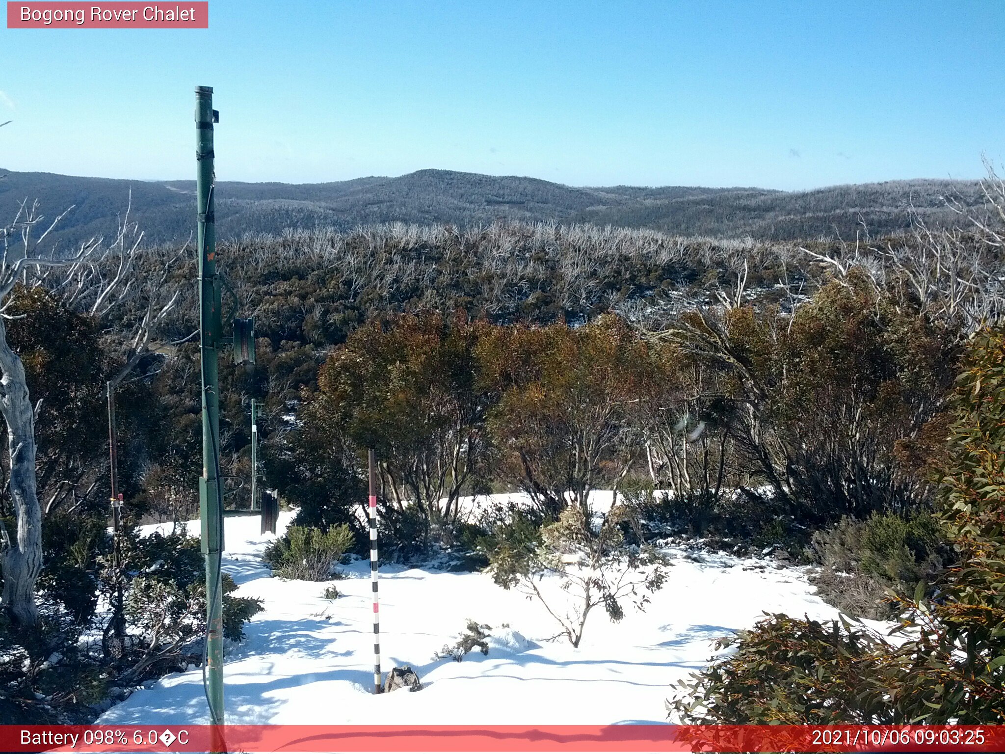 Bogong Web Cam 9:03am Wednesday 6th of October 2021