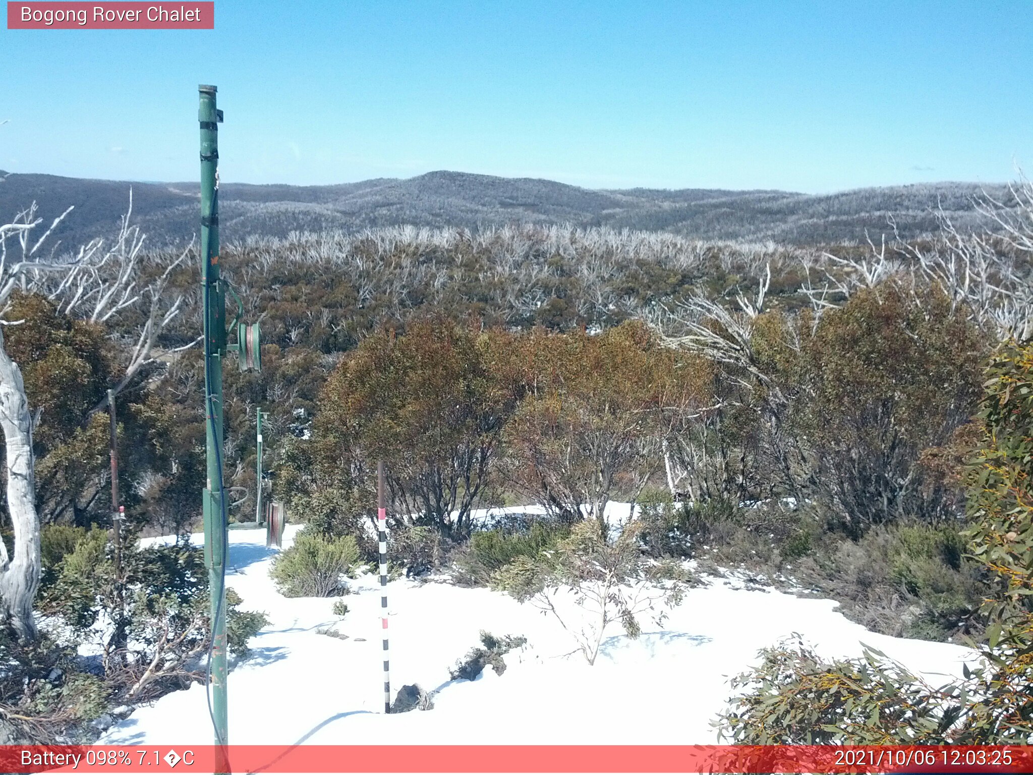 Bogong Web Cam 12:03pm Wednesday 6th of October 2021