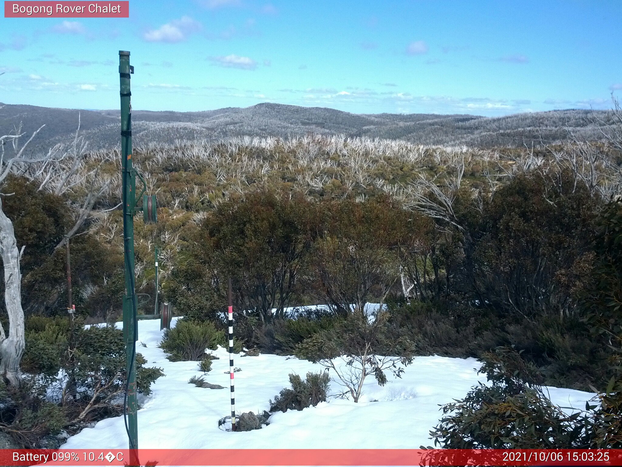 Bogong Web Cam 3:03pm Wednesday 6th of October 2021