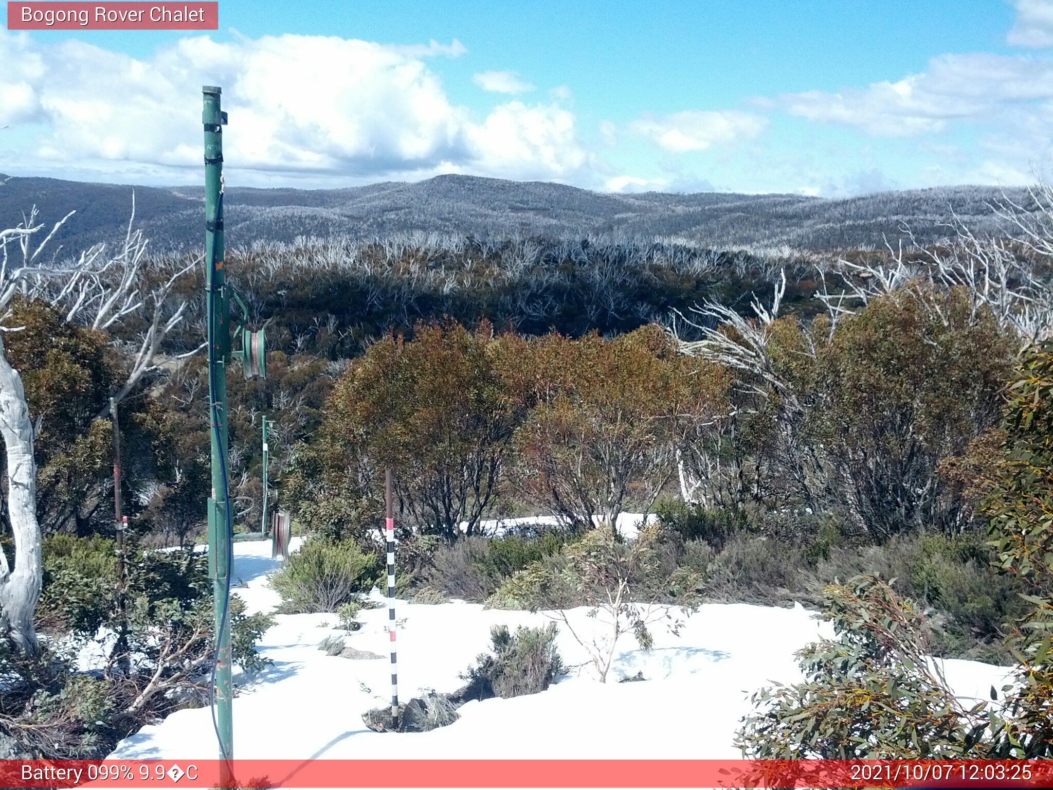 Bogong Web Cam 12:03pm Thursday 7th of October 2021