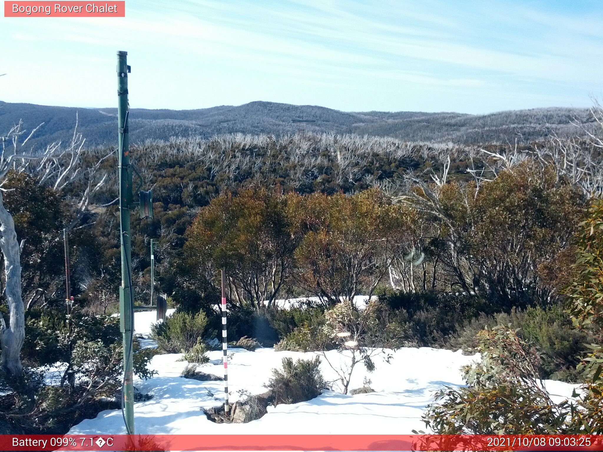 Bogong Web Cam 9:03am Friday 8th of October 2021