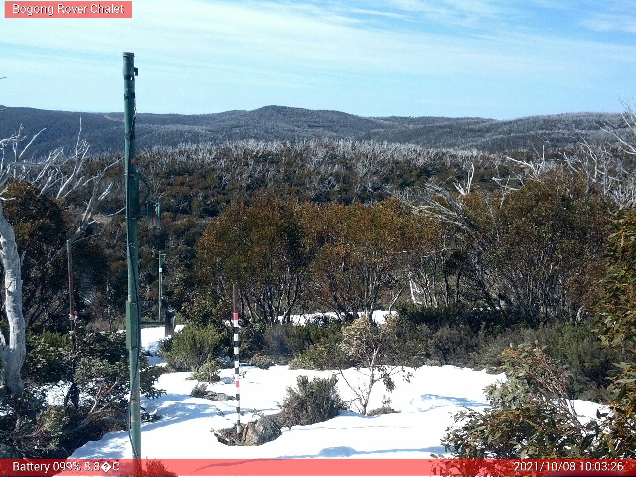 Bogong Web Cam 10:03am Friday 8th of October 2021