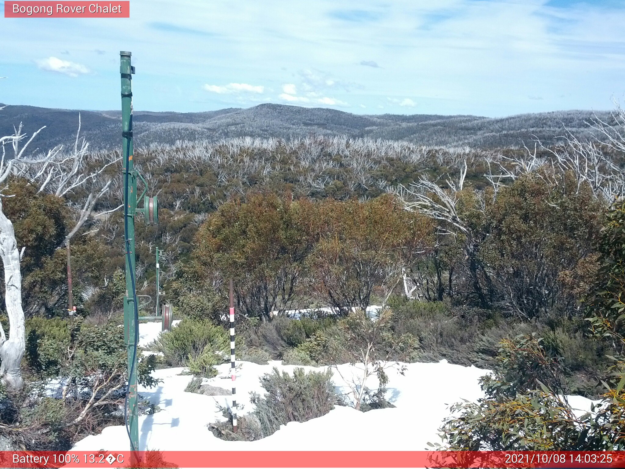 Bogong Web Cam 2:03pm Friday 8th of October 2021