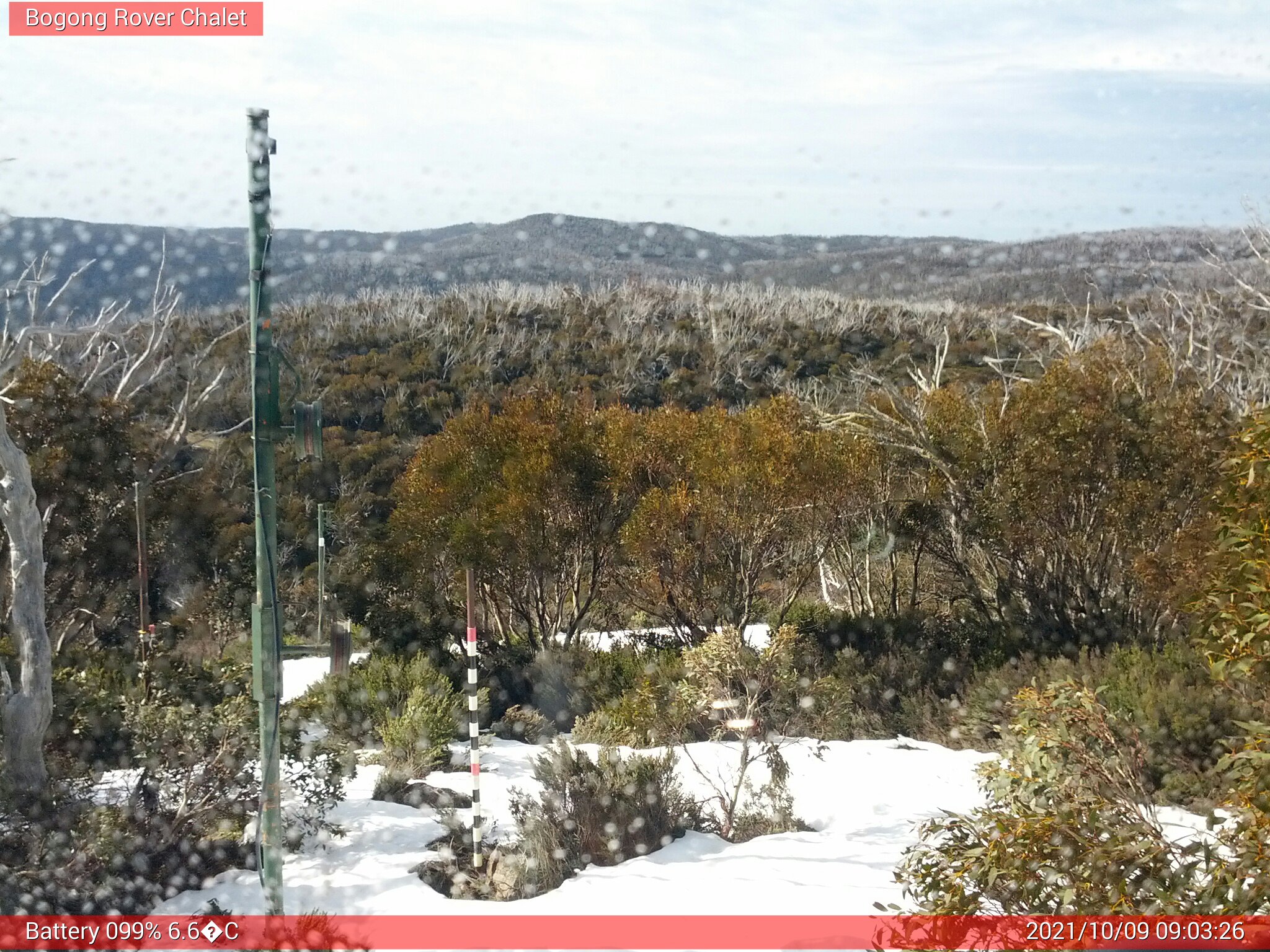 Bogong Web Cam 9:03am Saturday 9th of October 2021