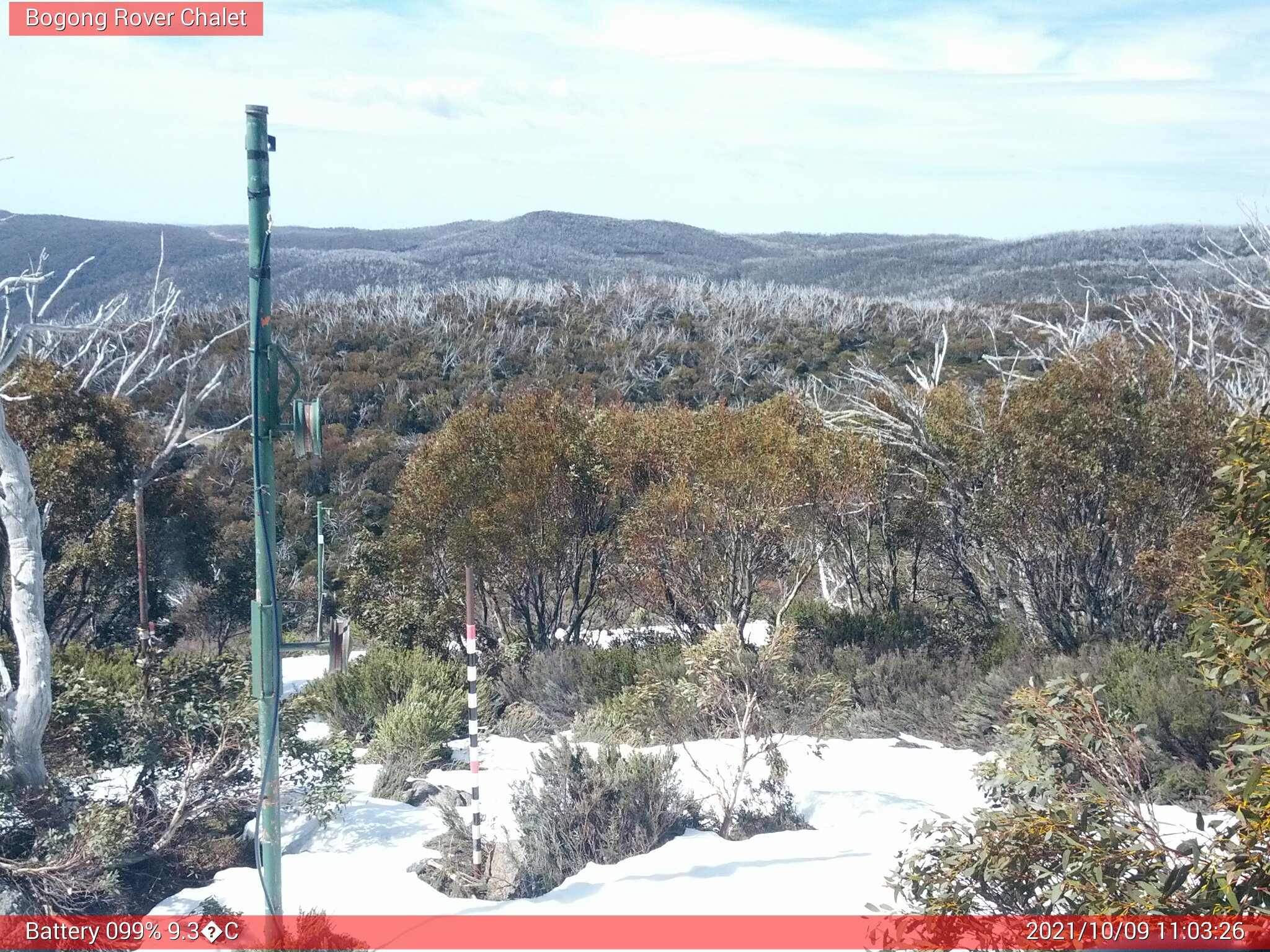 Bogong Web Cam 11:03am Saturday 9th of October 2021