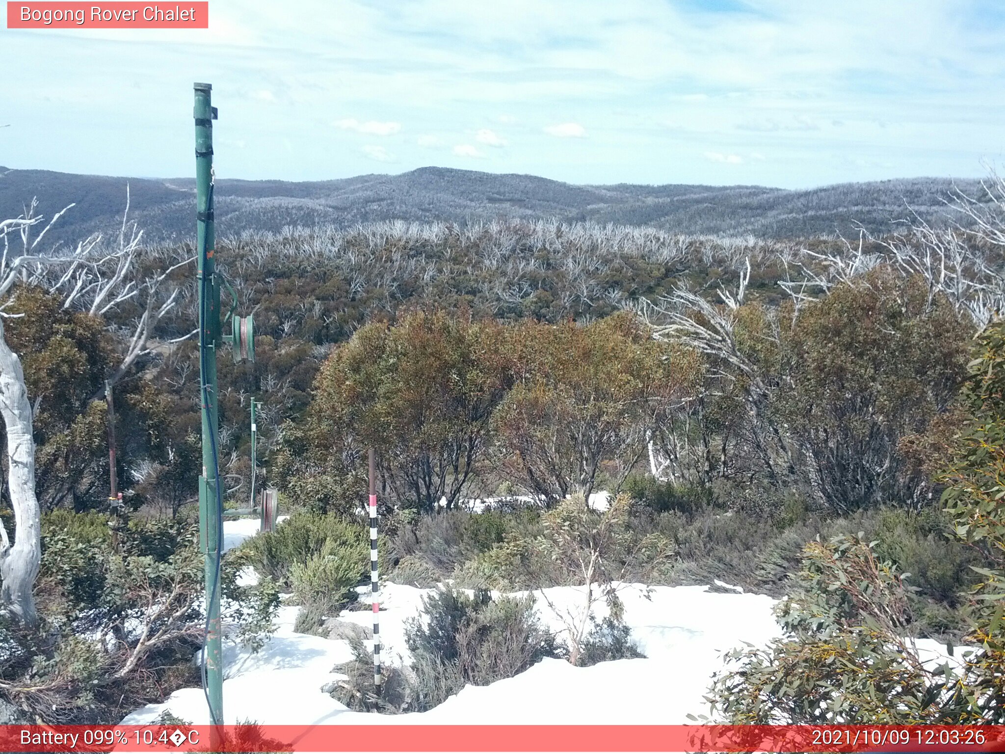 Bogong Web Cam 12:03pm Saturday 9th of October 2021