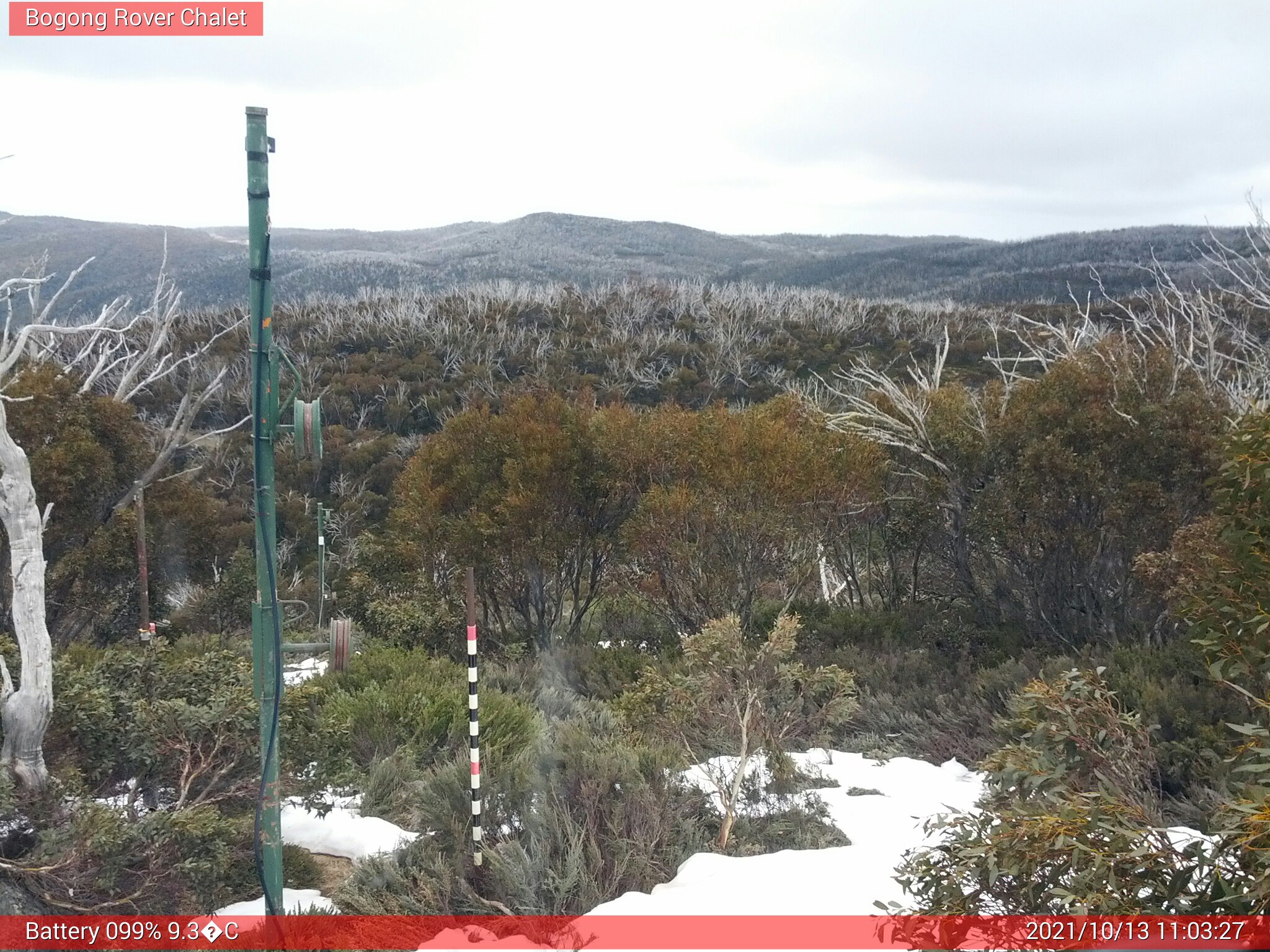 Bogong Web Cam 11:03am Wednesday 13th of October 2021