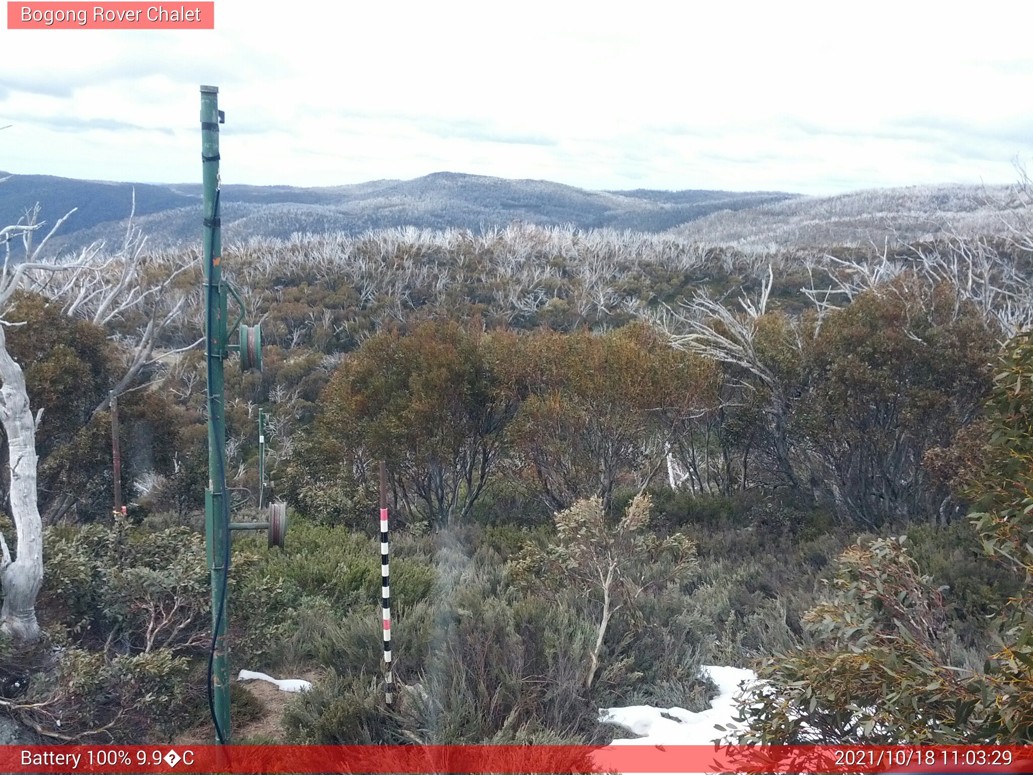 Bogong Web Cam 11:03am Monday 18th of October 2021