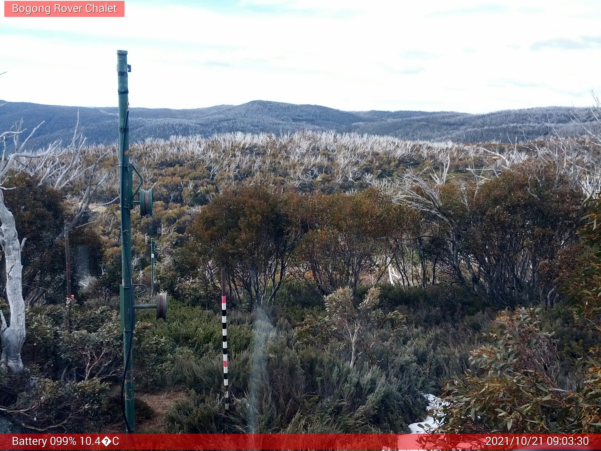 Bogong Web Cam 9:03am Thursday 21st of October 2021