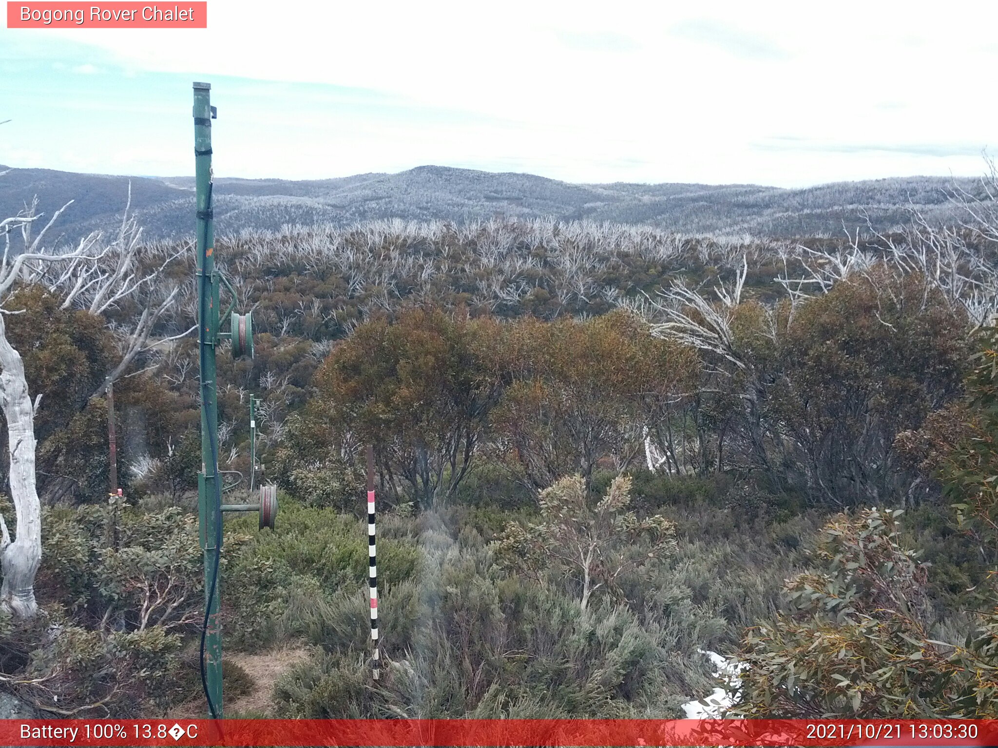 Bogong Web Cam 1:03pm Thursday 21st of October 2021