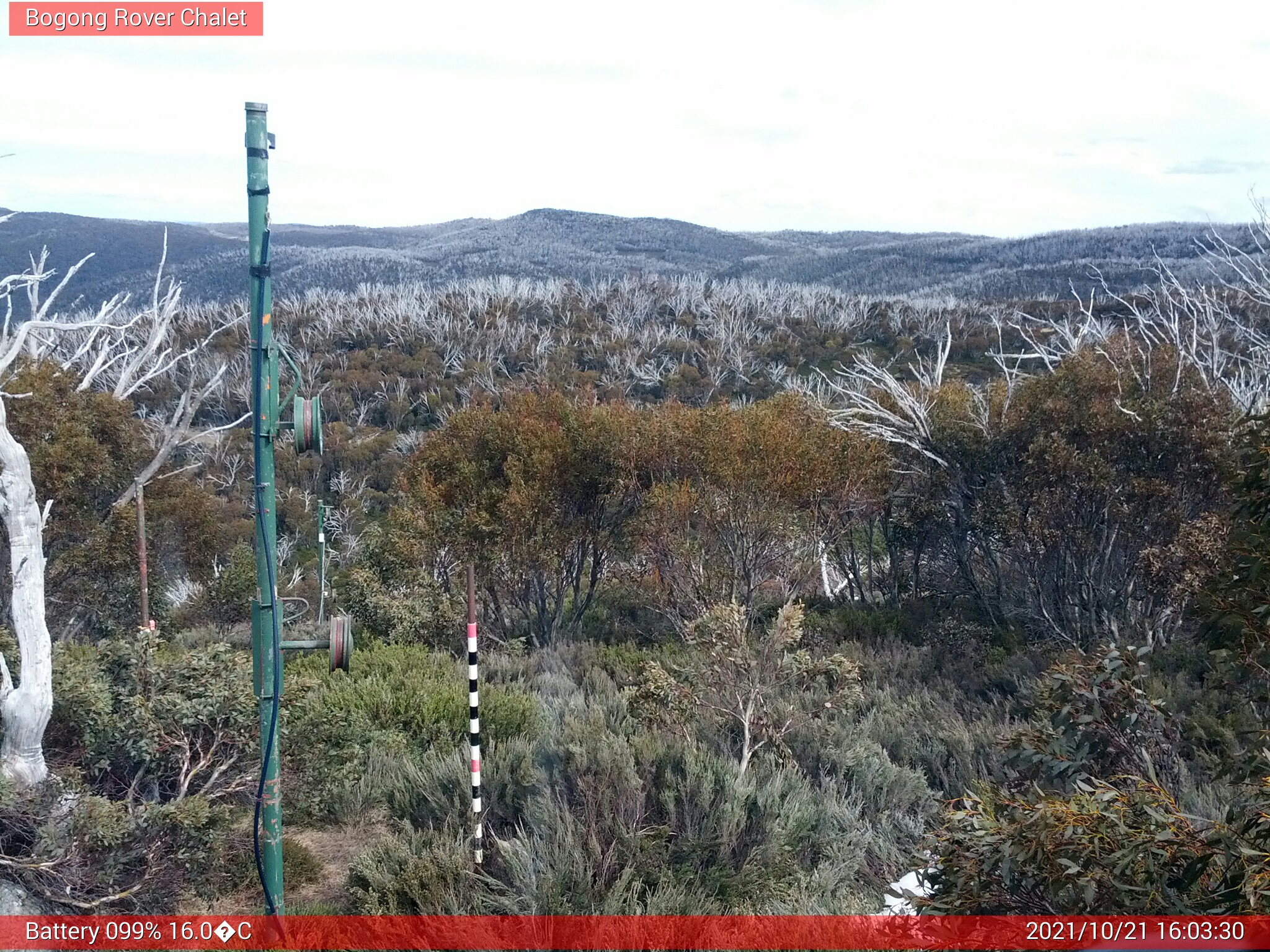 Bogong Web Cam 4:03pm Thursday 21st of October 2021