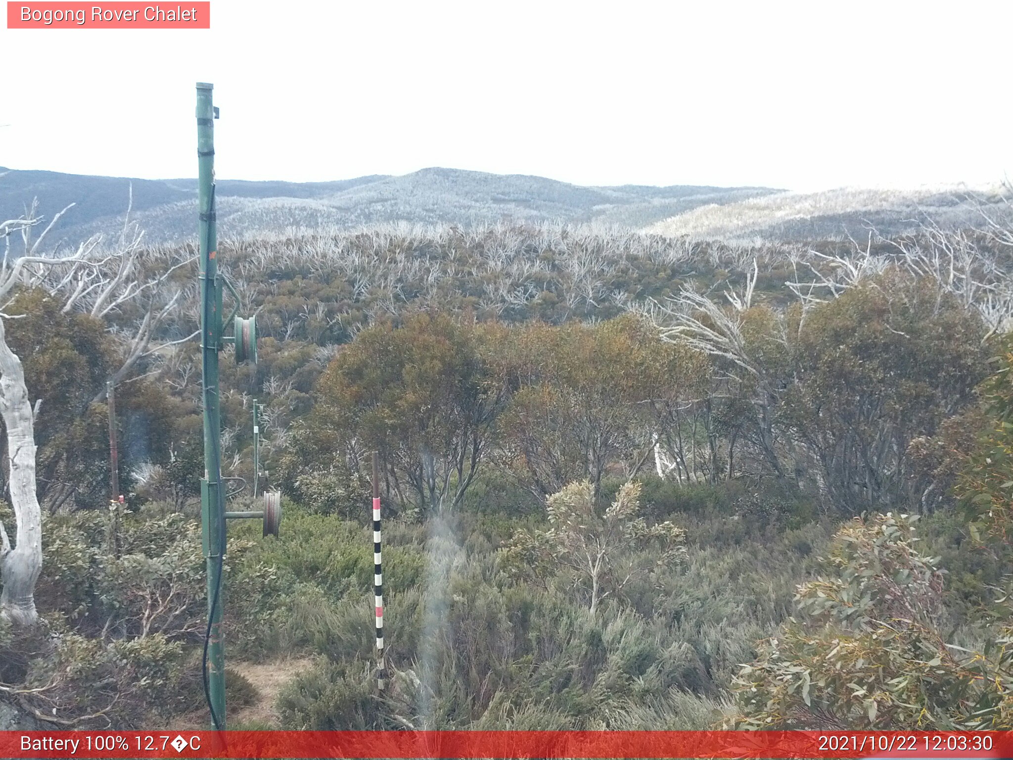 Bogong Web Cam 12:03pm Friday 22nd of October 2021