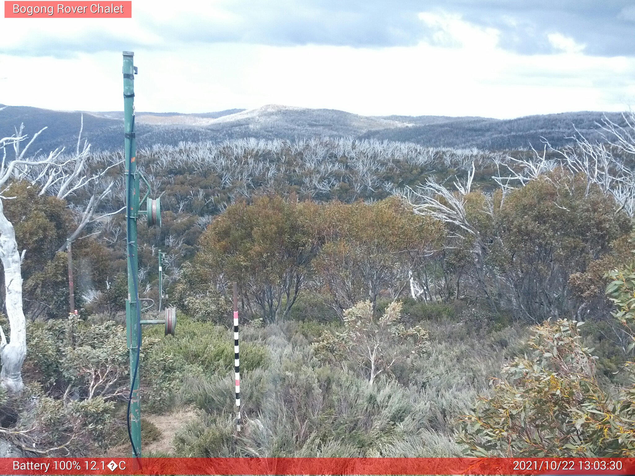 Bogong Web Cam 1:03pm Friday 22nd of October 2021