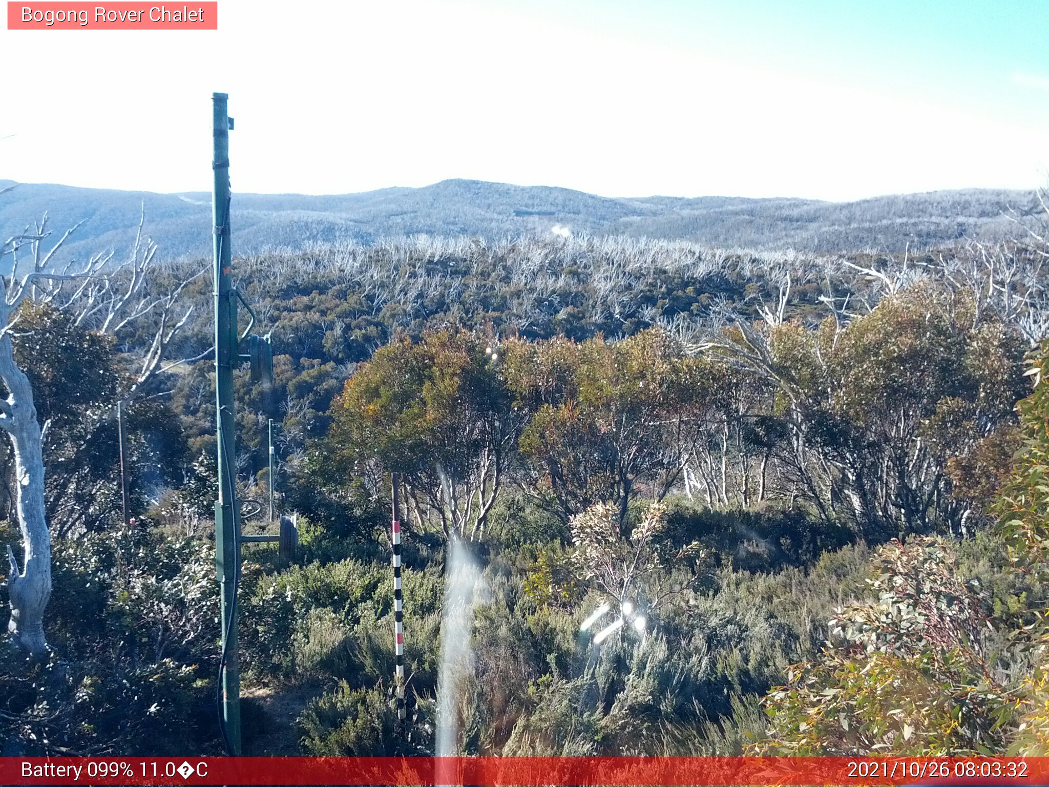 Bogong Web Cam 8:03am Tuesday 26th of October 2021