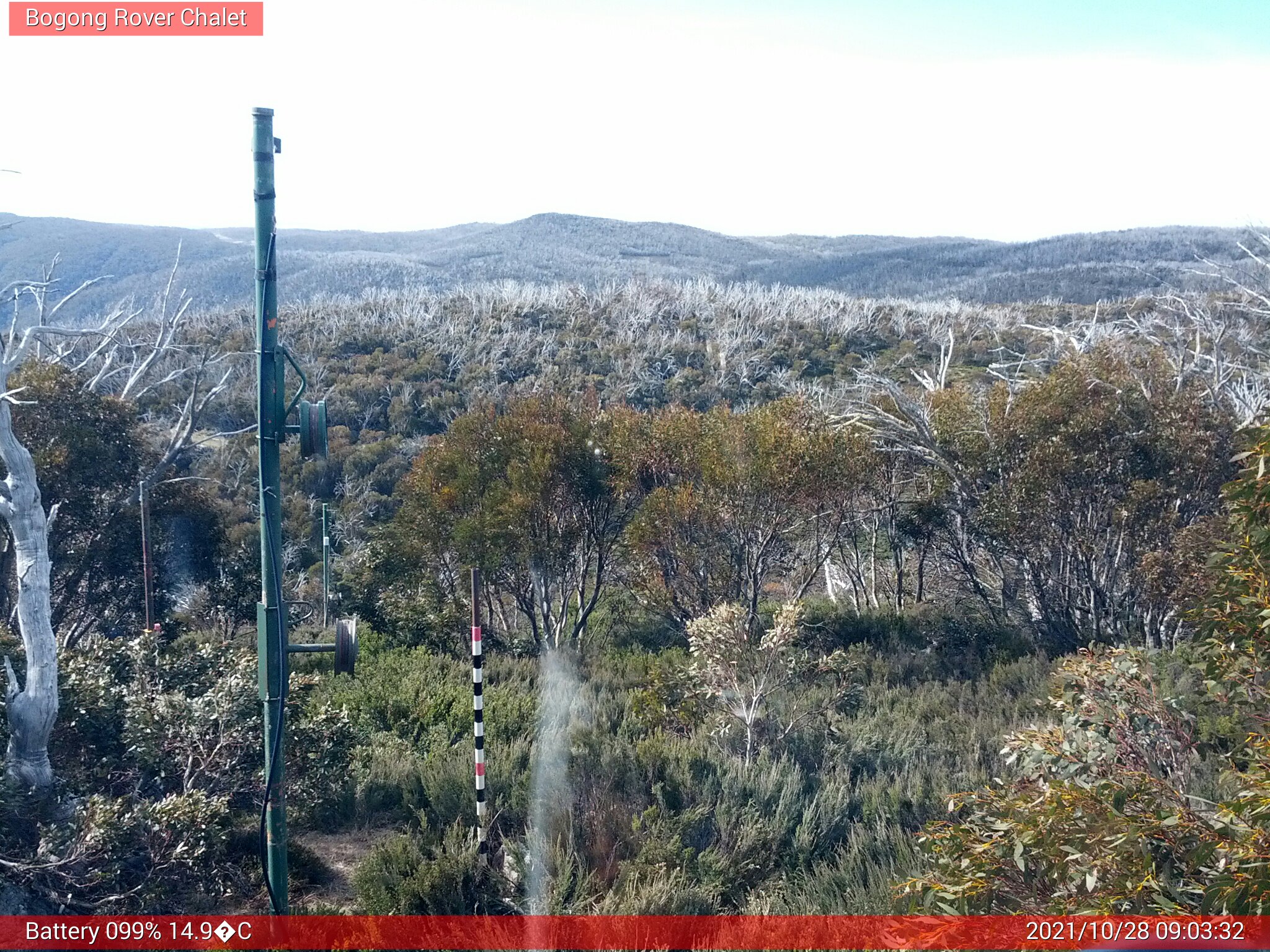 Bogong Web Cam 9:03am Thursday 28th of October 2021