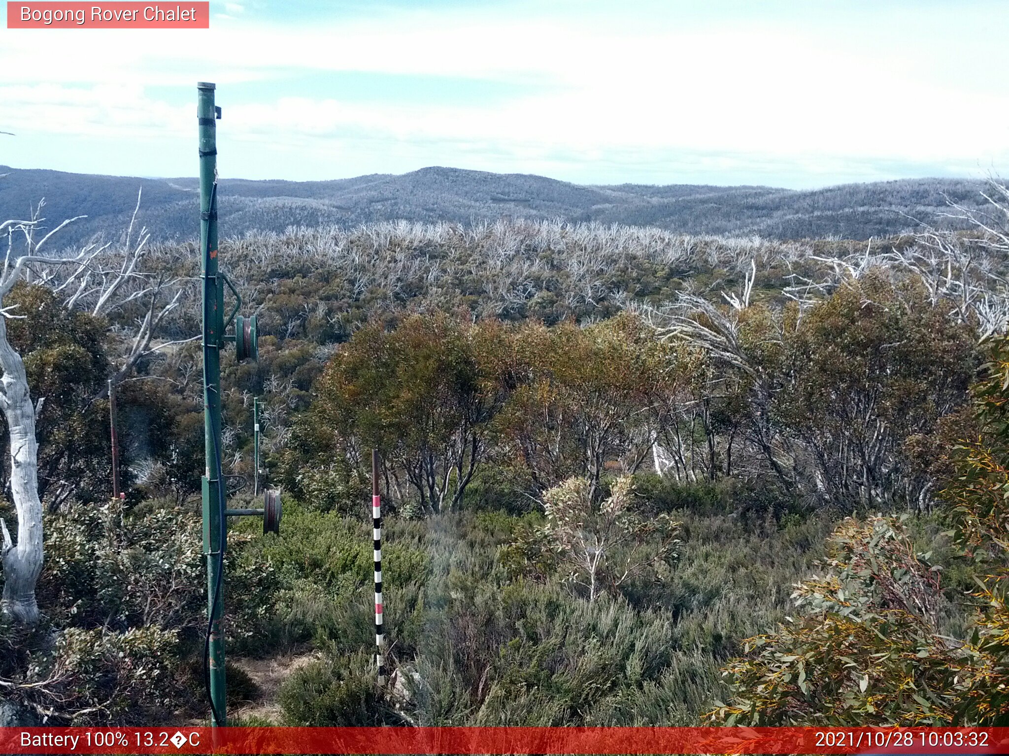 Bogong Web Cam 10:03am Thursday 28th of October 2021