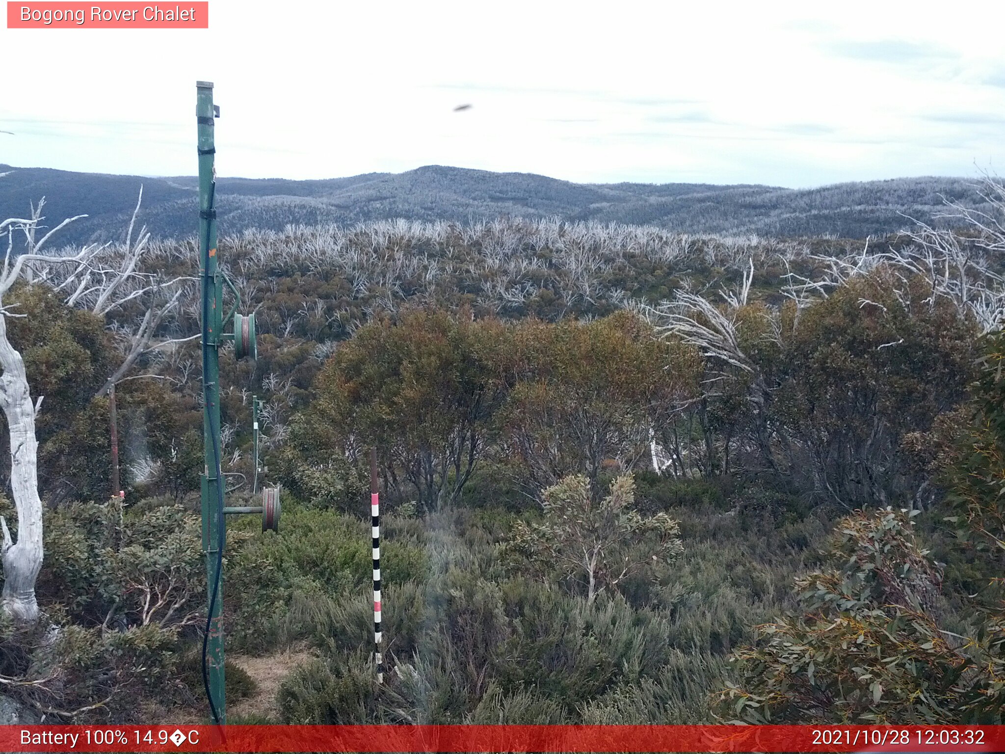 Bogong Web Cam 12:03pm Thursday 28th of October 2021