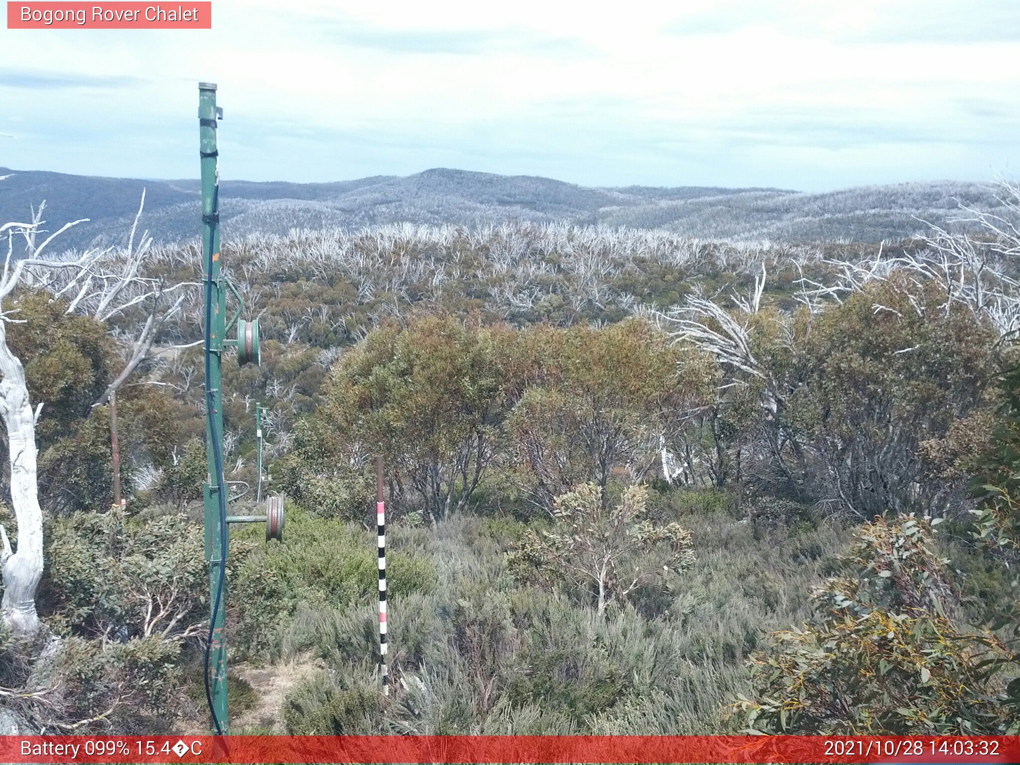 Bogong Web Cam 2:03pm Thursday 28th of October 2021