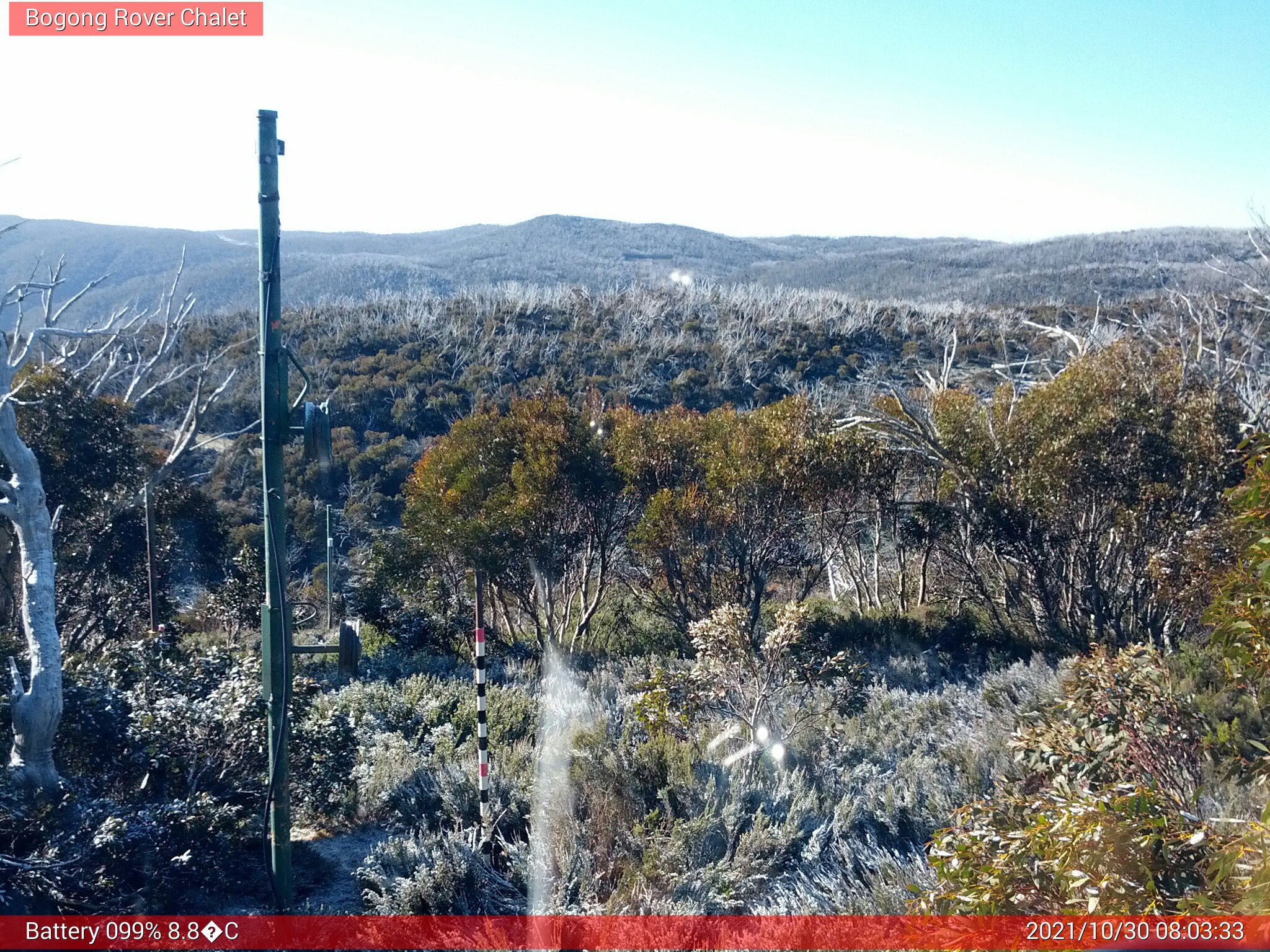 Bogong Web Cam 8:03am Saturday 30th of October 2021