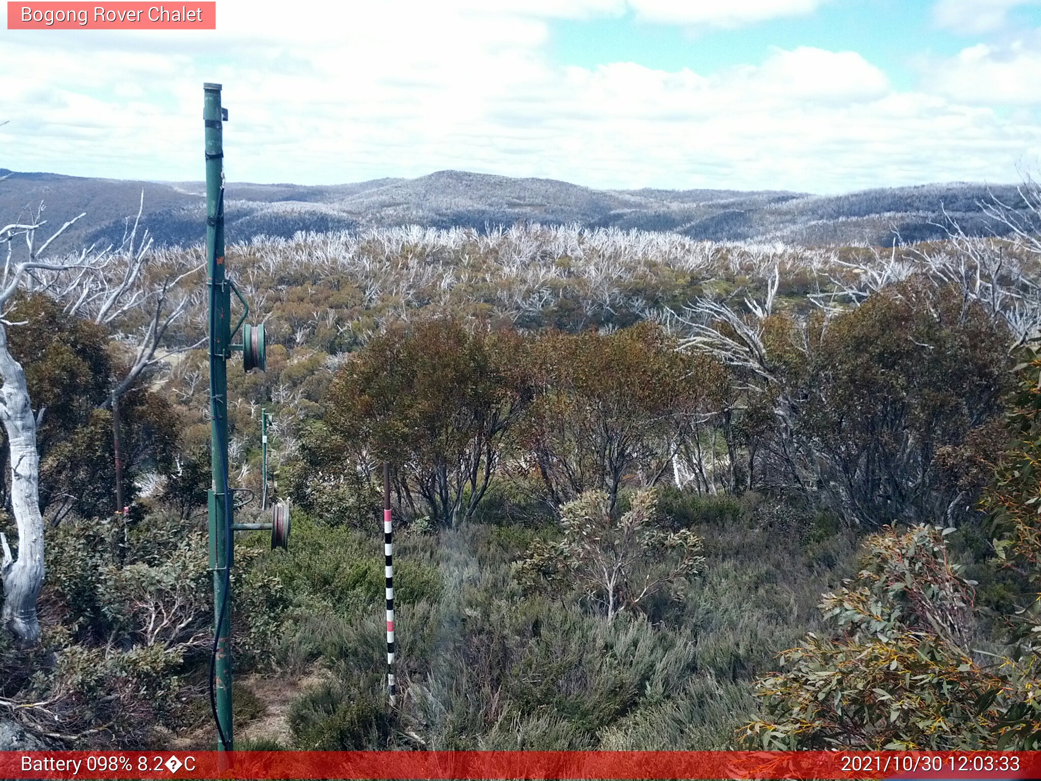 Bogong Web Cam 12:03pm Saturday 30th of October 2021