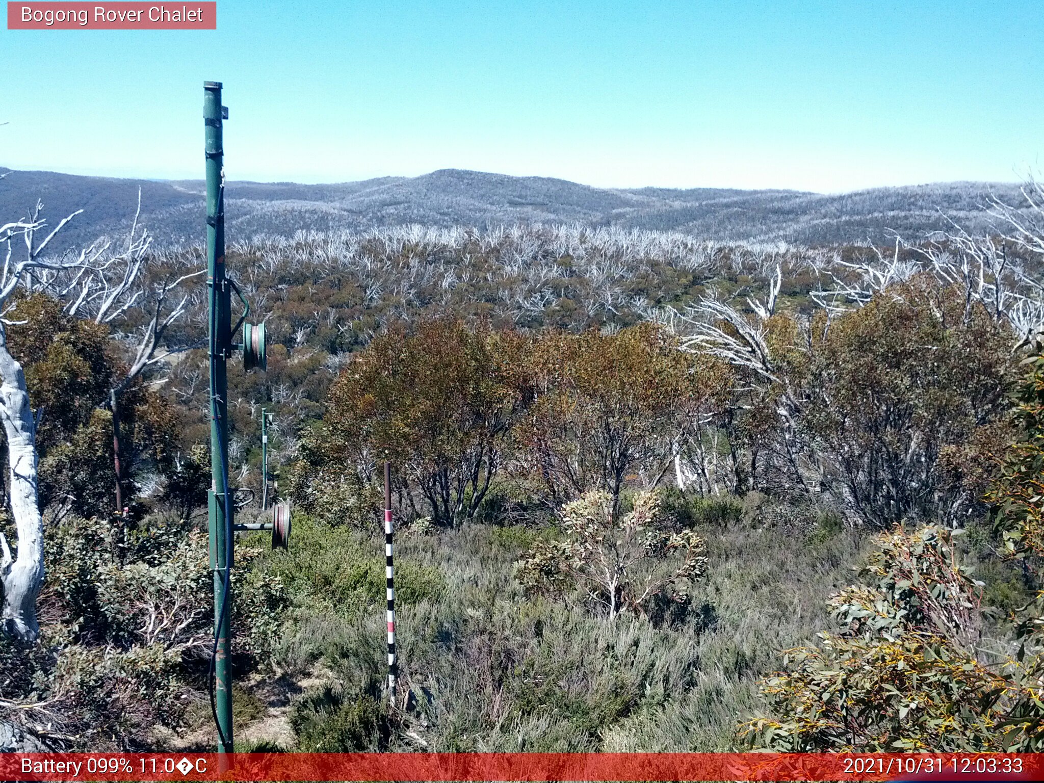 Bogong Web Cam 12:03pm Sunday 31st of October 2021