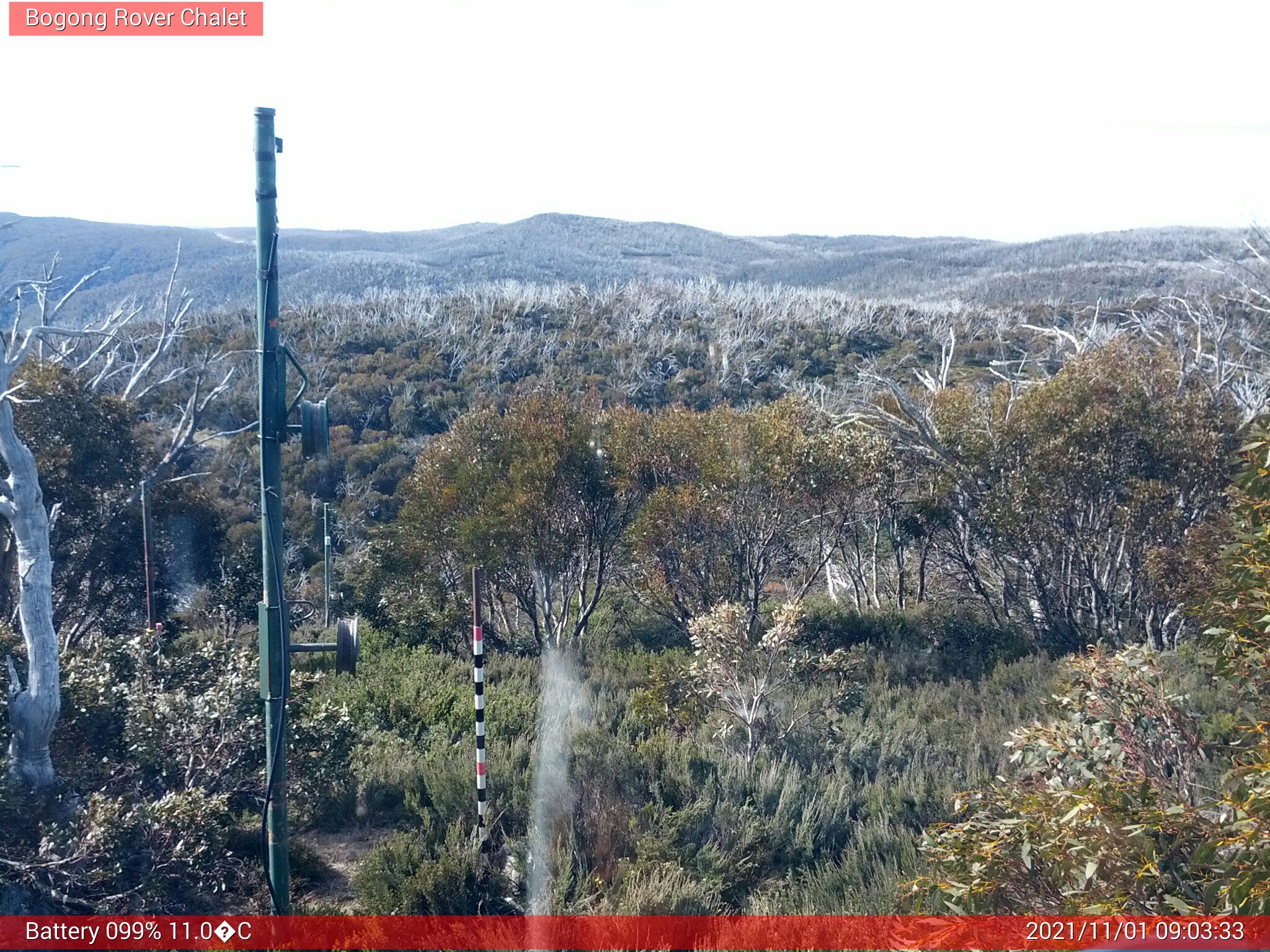 Bogong Web Cam 9:03am Monday 1st of November 2021