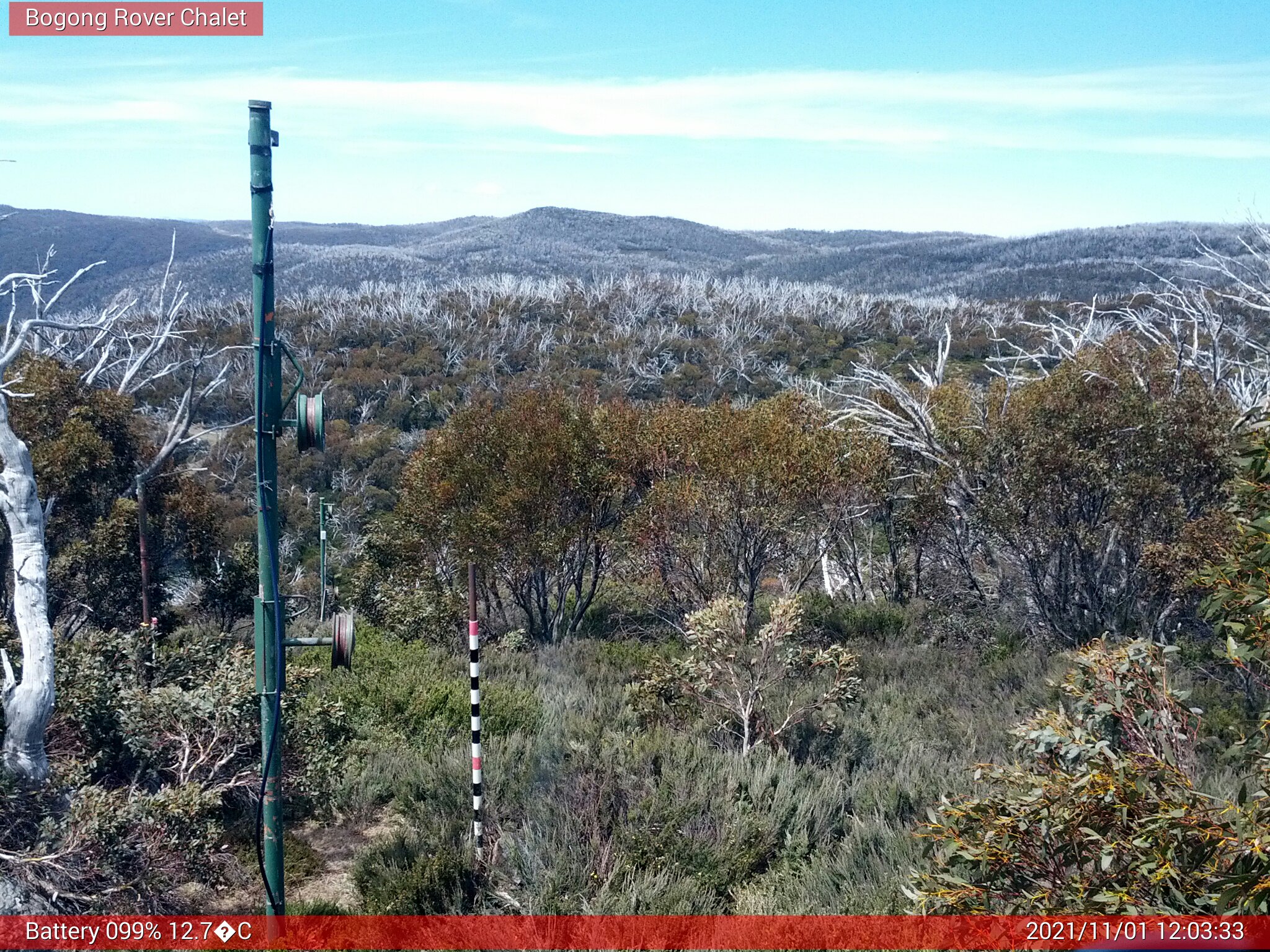 Bogong Web Cam 12:03pm Monday 1st of November 2021