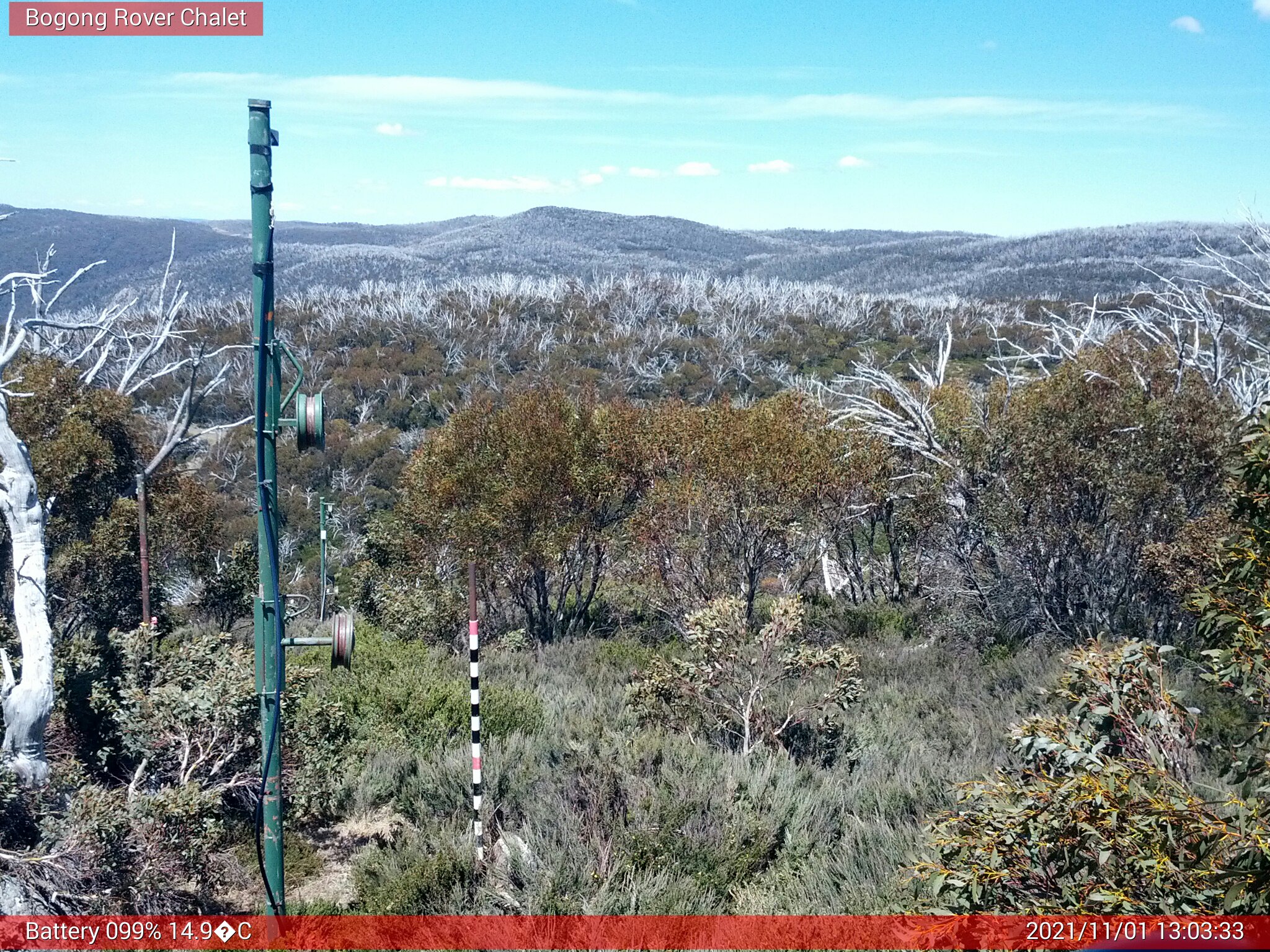 Bogong Web Cam 1:03pm Monday 1st of November 2021