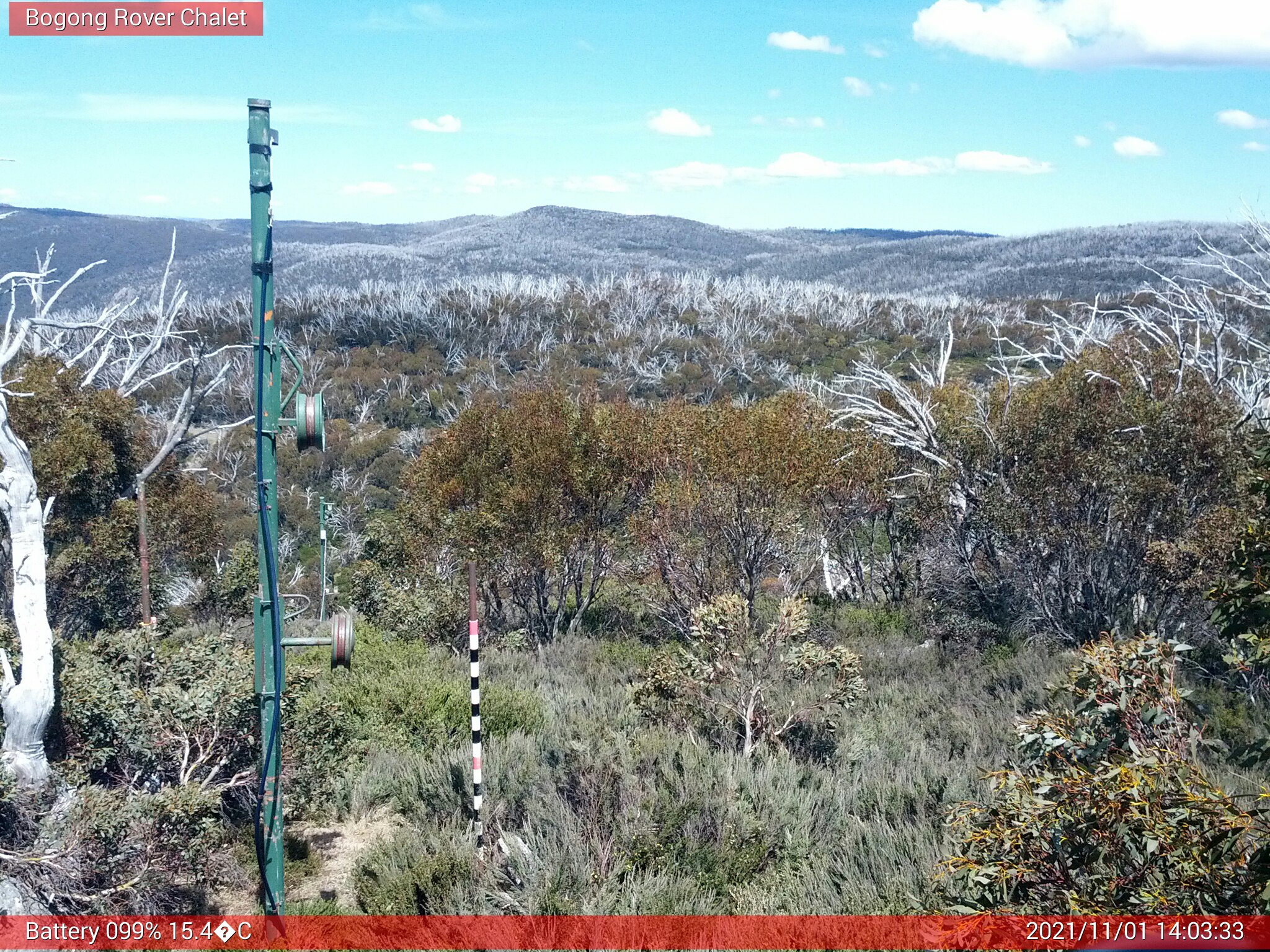 Bogong Web Cam 2:03pm Monday 1st of November 2021