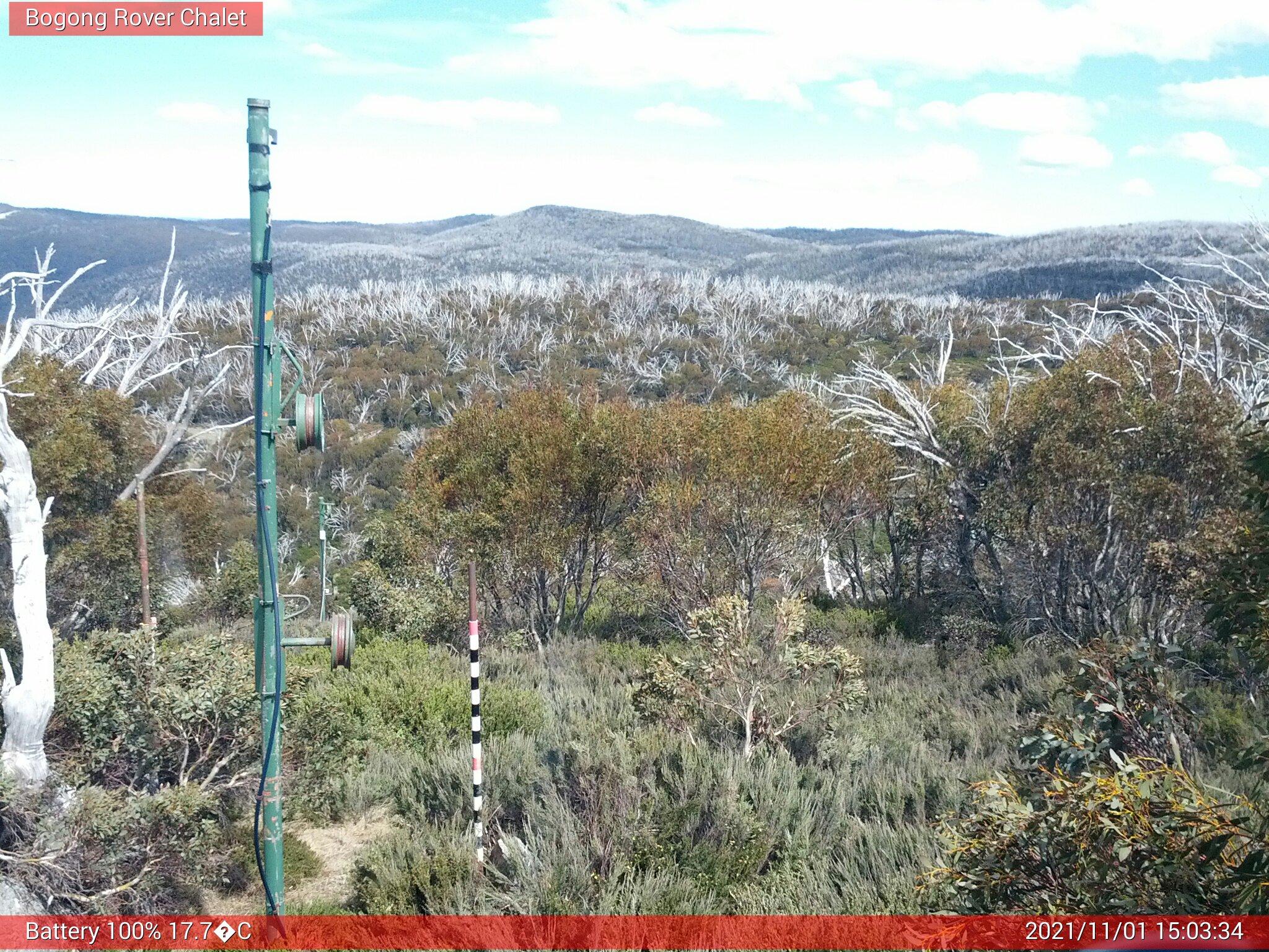 Bogong Web Cam 3:03pm Monday 1st of November 2021