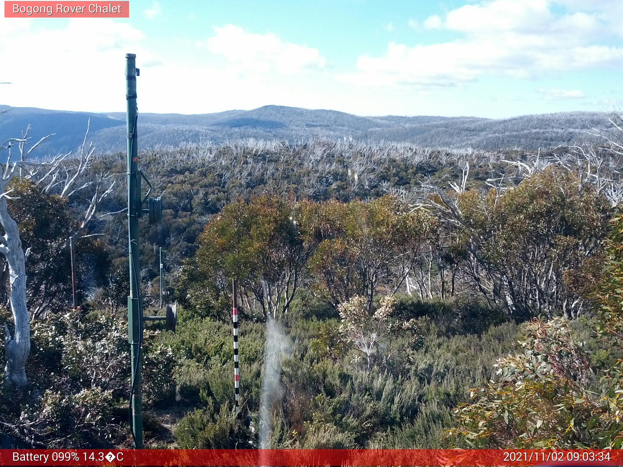 Bogong Web Cam 9:03am Tuesday 2nd of November 2021