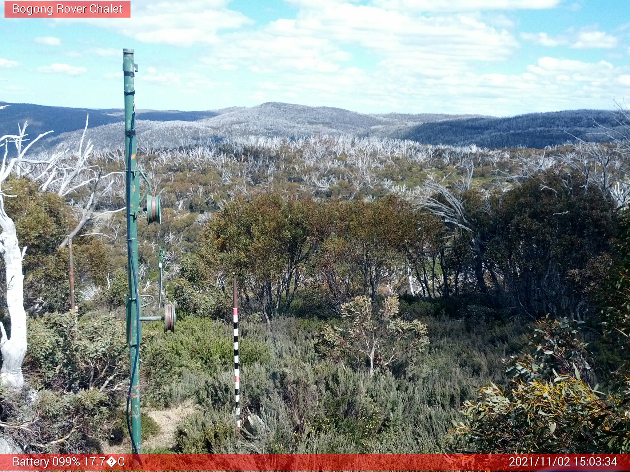 Bogong Web Cam 3:03pm Tuesday 2nd of November 2021