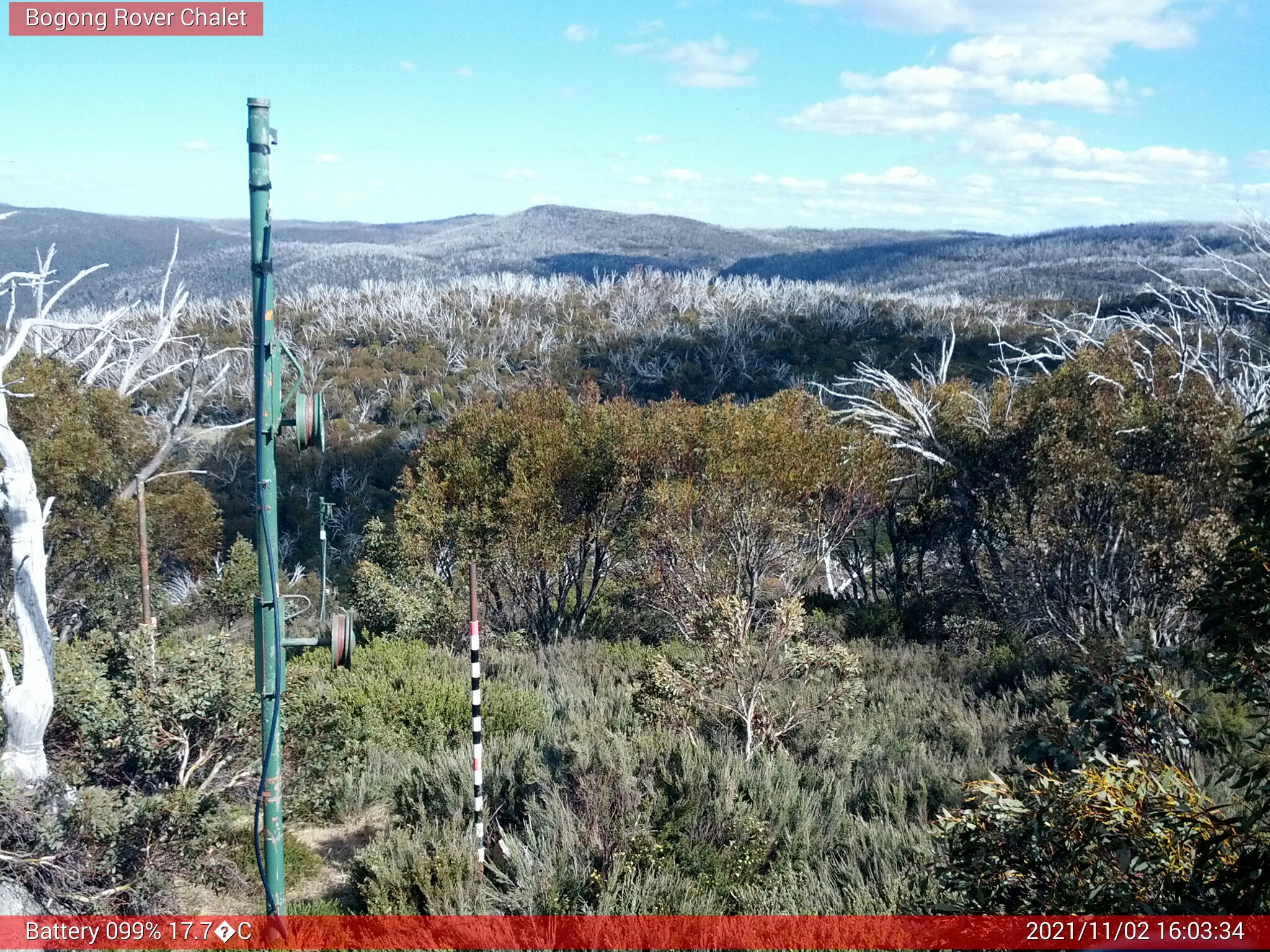 Bogong Web Cam 4:03pm Tuesday 2nd of November 2021