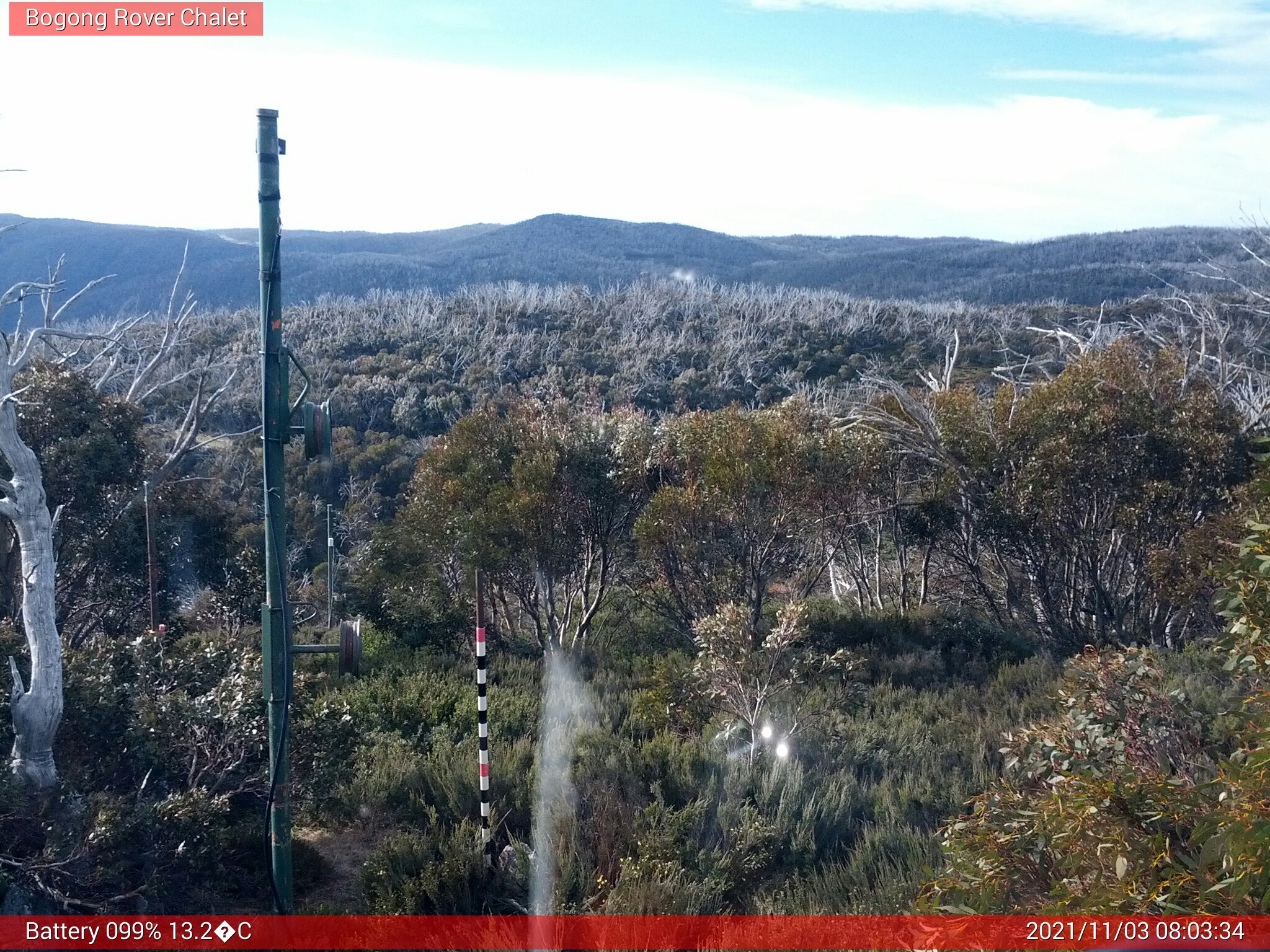 Bogong Web Cam 8:03am Wednesday 3rd of November 2021