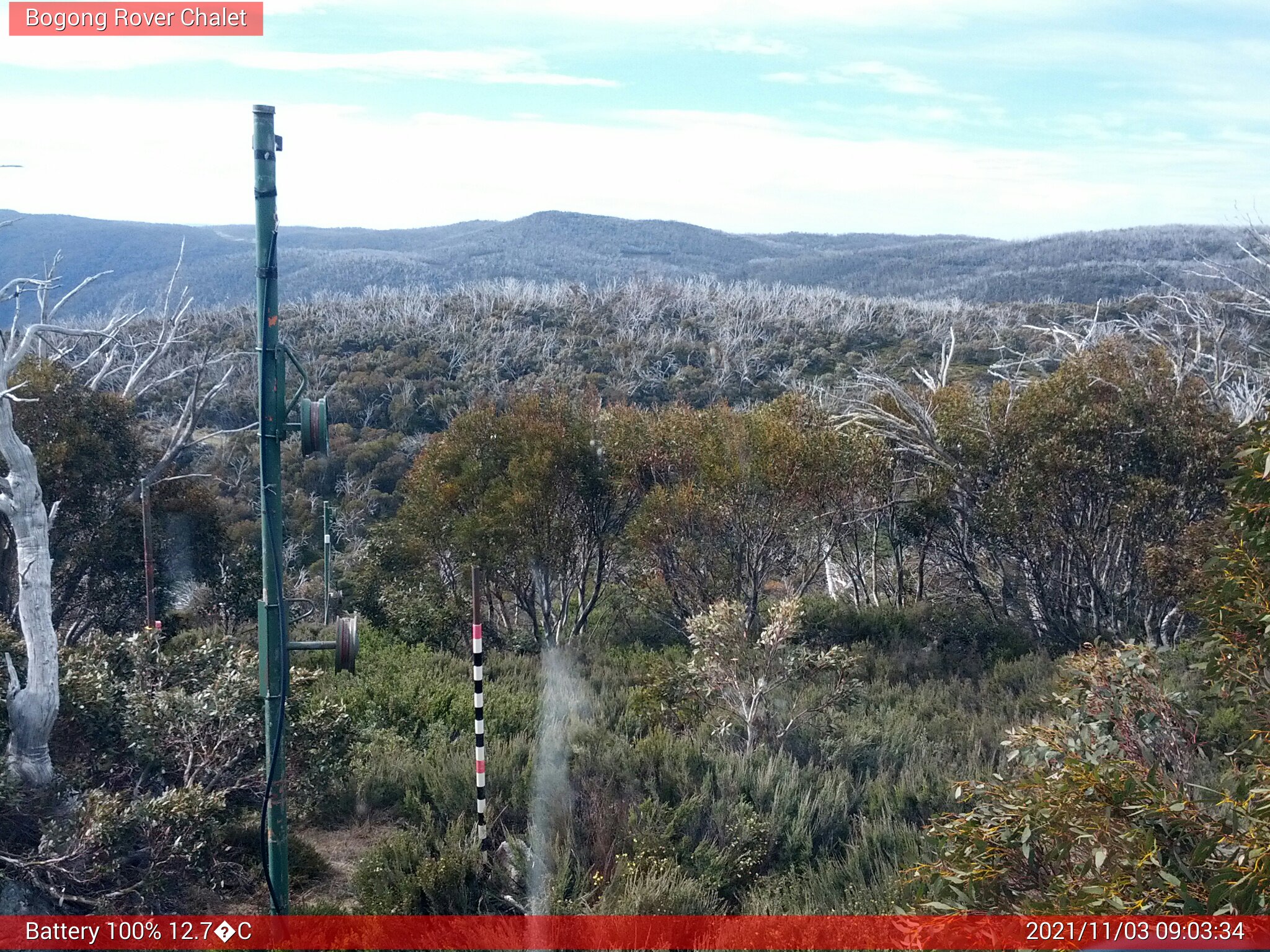 Bogong Web Cam 9:03am Wednesday 3rd of November 2021