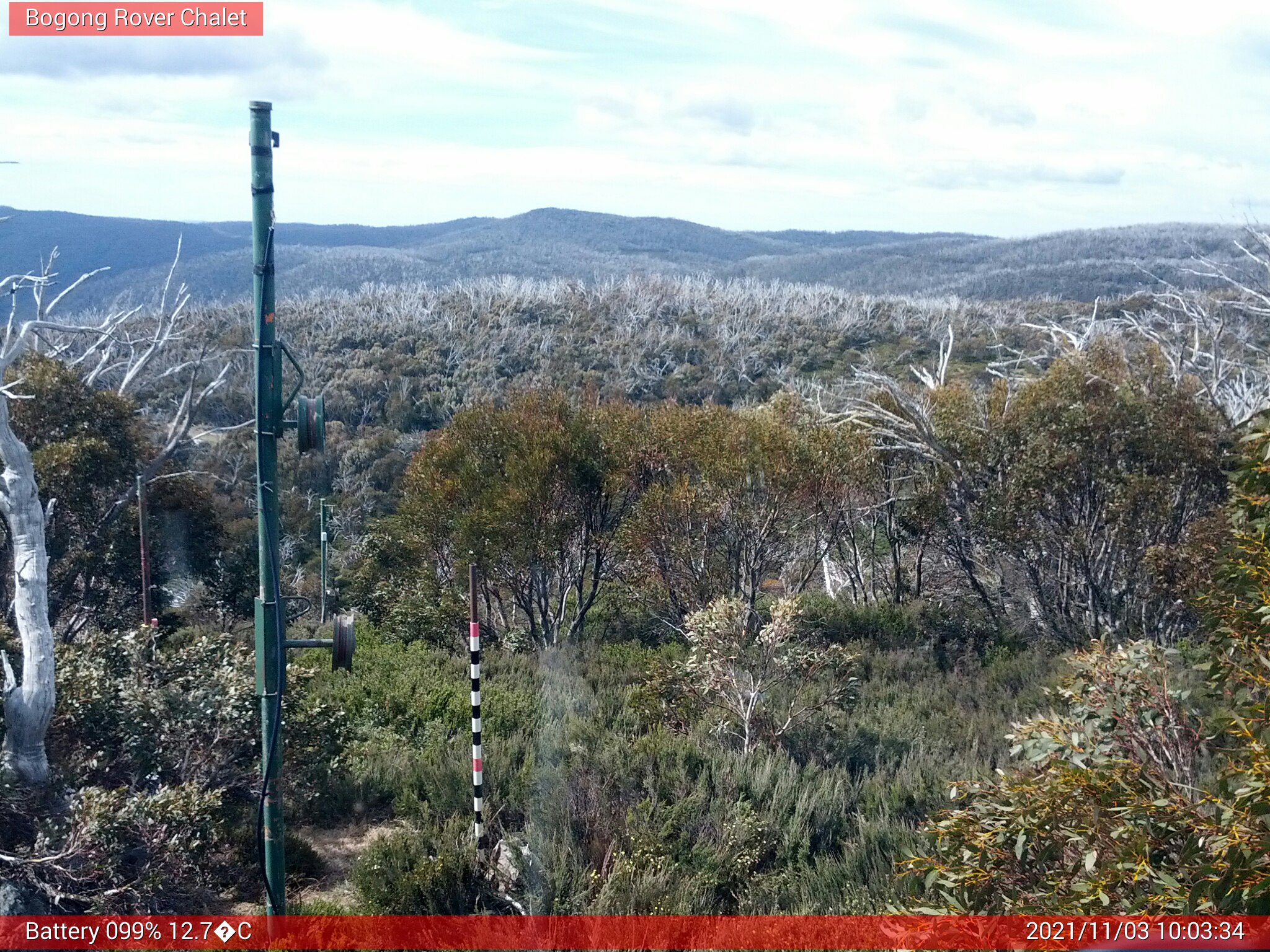 Bogong Web Cam 10:03am Wednesday 3rd of November 2021