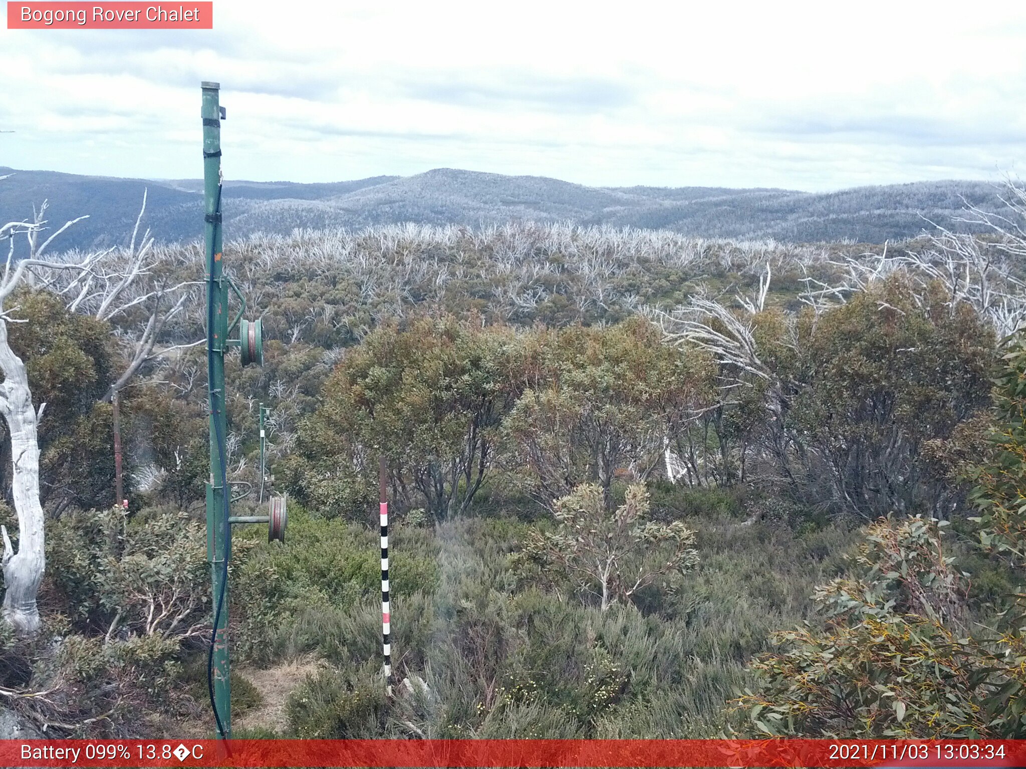 Bogong Web Cam 1:03pm Wednesday 3rd of November 2021