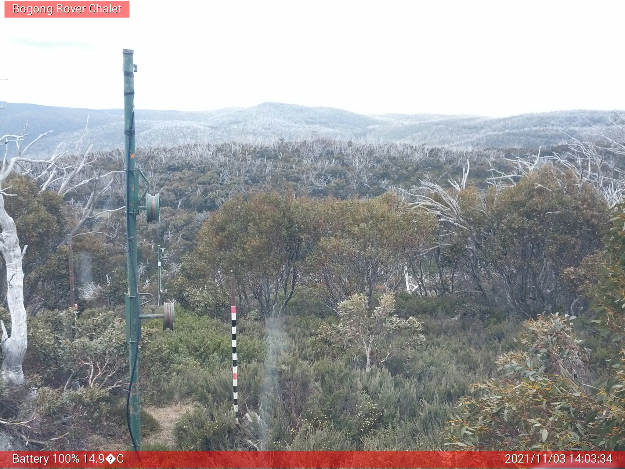 Bogong Web Cam 2:03pm Wednesday 3rd of November 2021