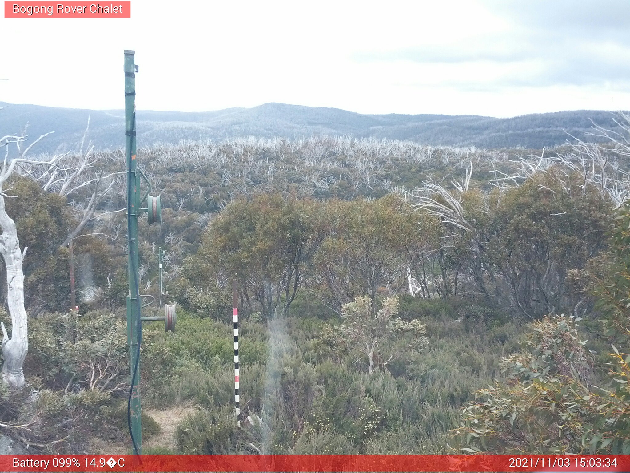 Bogong Web Cam 3:03pm Wednesday 3rd of November 2021