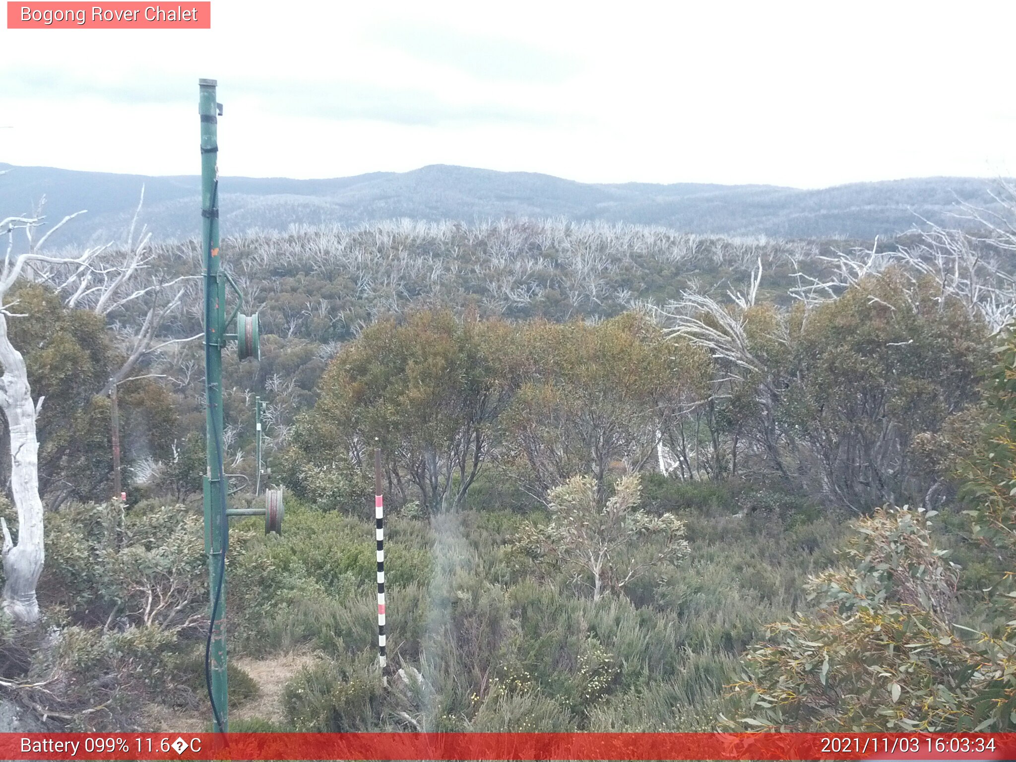 Bogong Web Cam 4:03pm Wednesday 3rd of November 2021