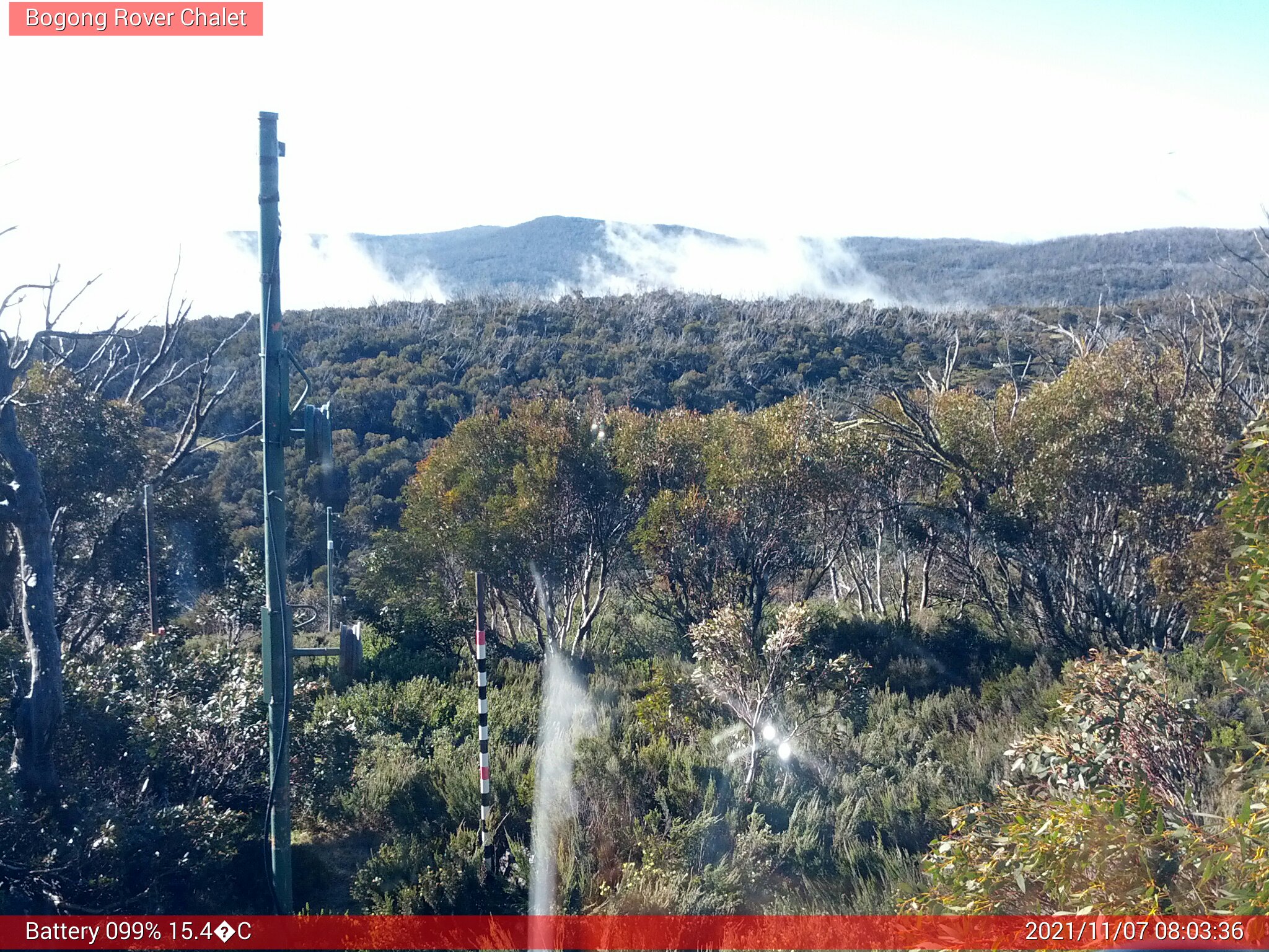 Bogong Web Cam 8:03am Sunday 7th of November 2021